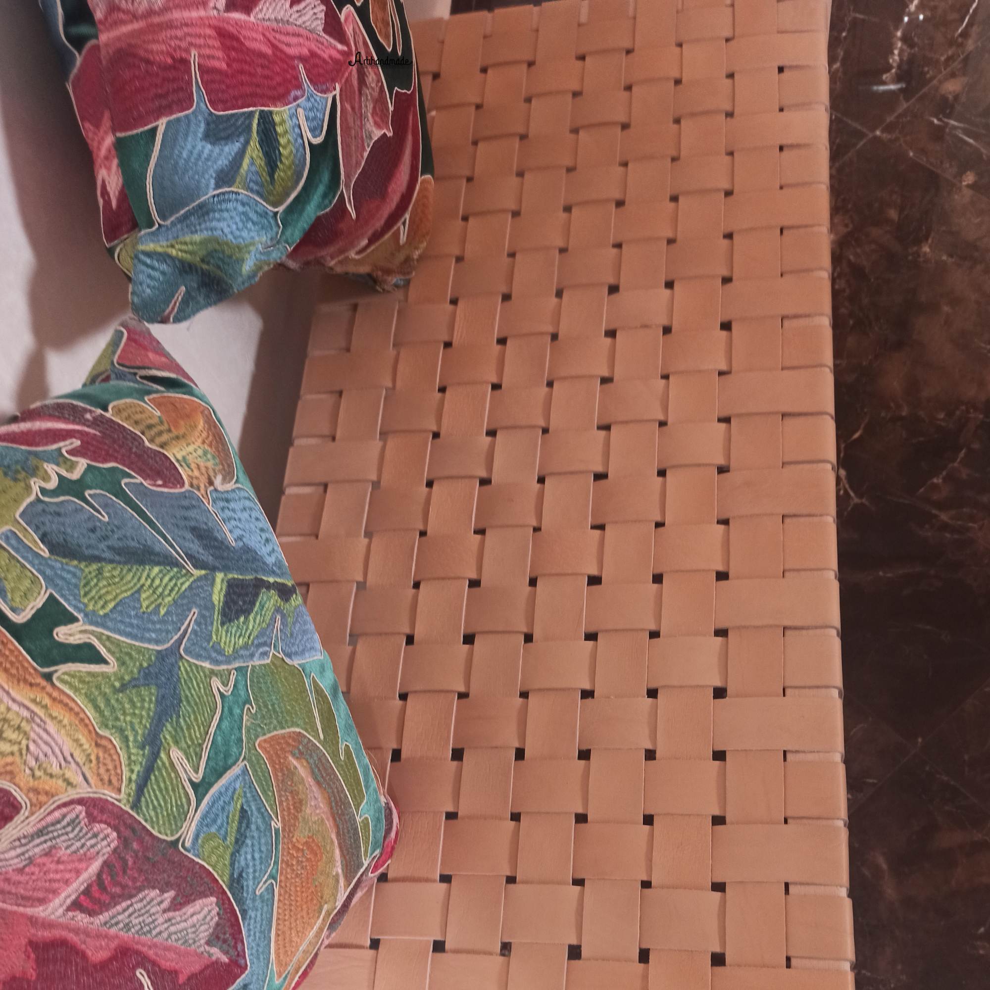 Modern Entryway Bench by Artihandmade, perfect for a stylish hallway or mudroom.