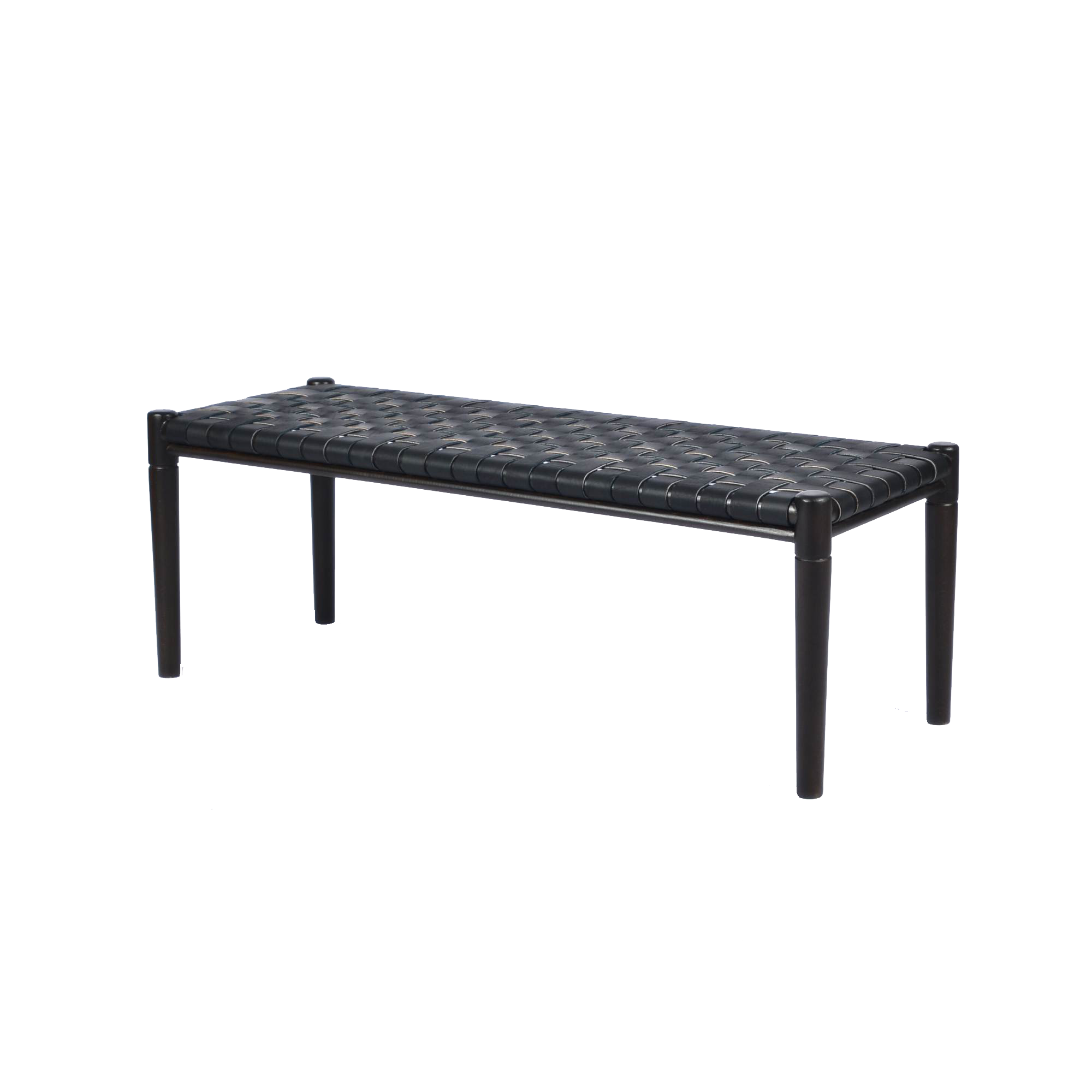 Customizable Helga Woven Leather Bench