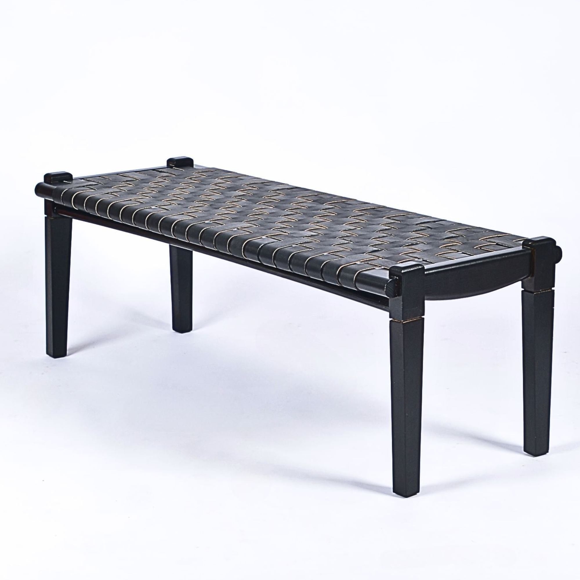 Strap Leather Black Bench