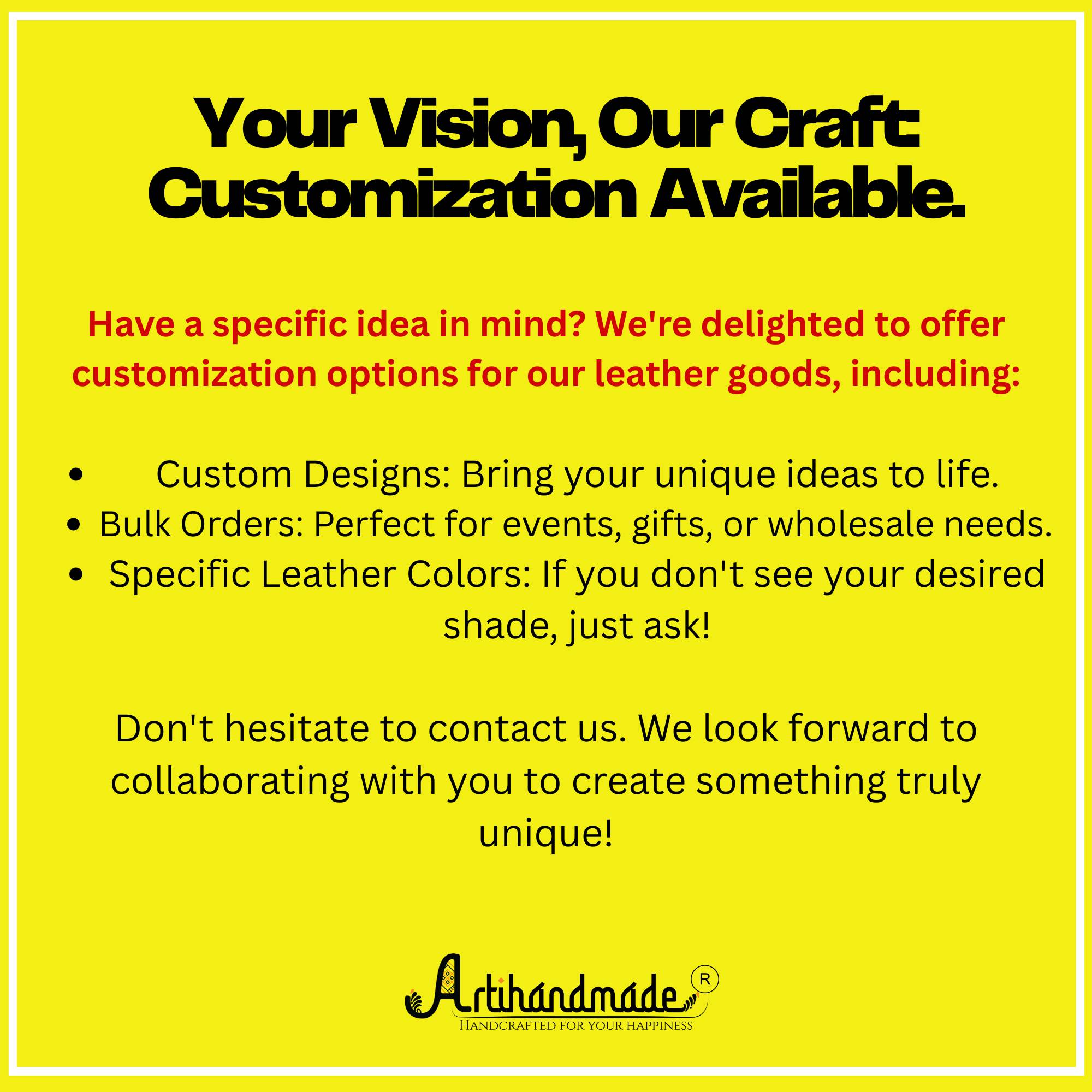 you vision our craft customization available