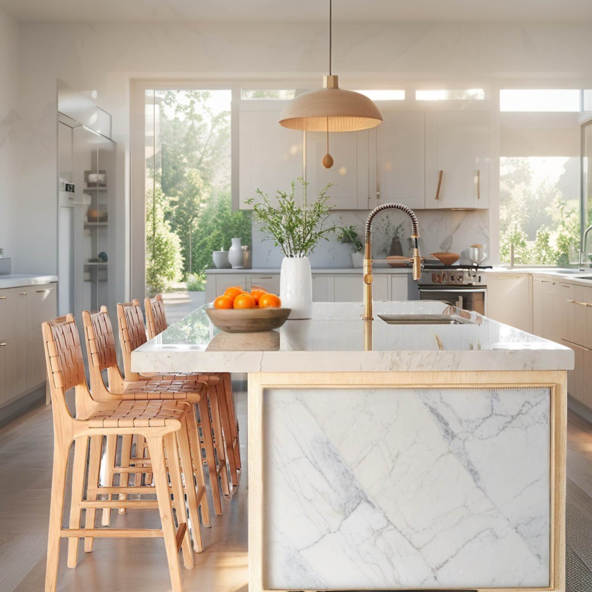 Side view of handcrafted bar stool showing wood legs