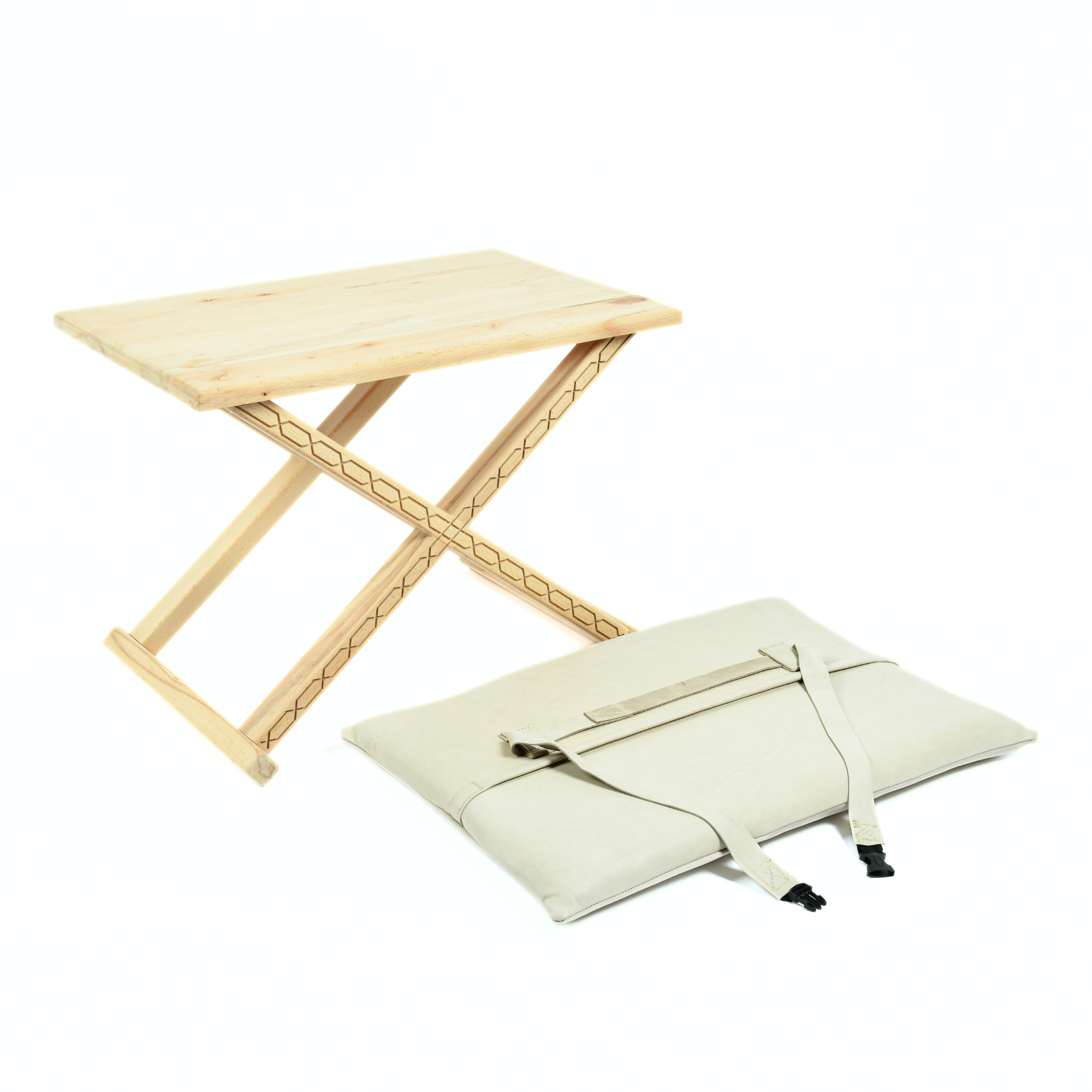 Handcrafted Natural Wood and Leather Multipurpose X Stool & CoffeeTable The Versatile 2-in-1 Solution