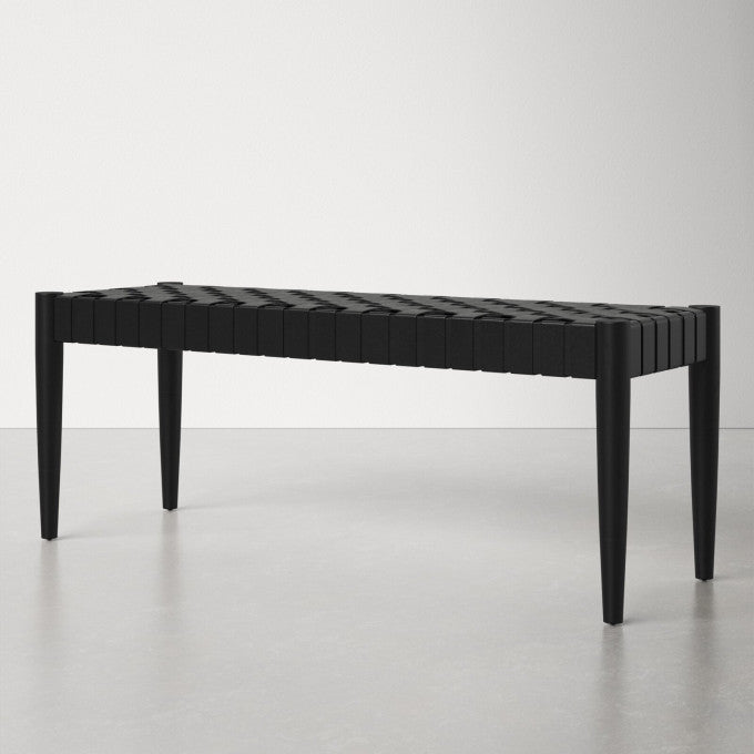 Olav Woven Leather Bench