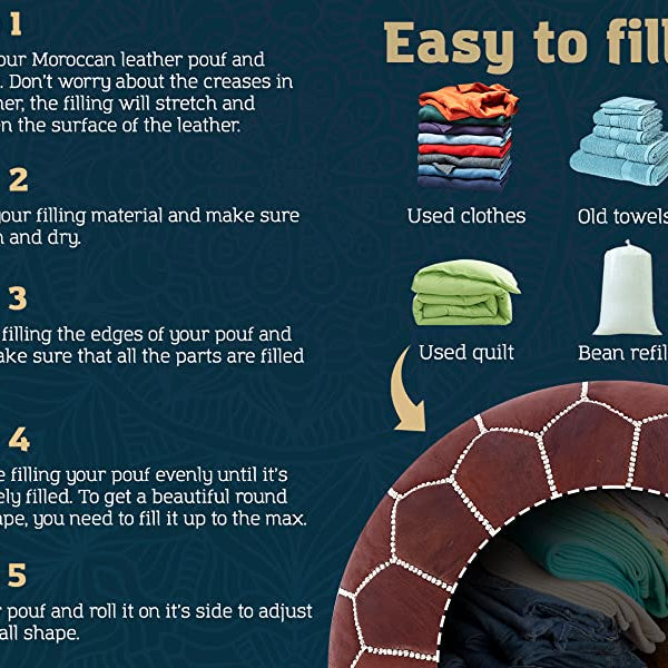 ottoman leather pouf