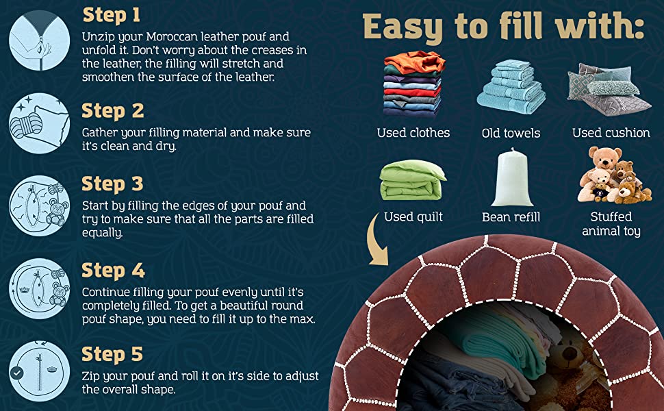 ottoman leather pouf