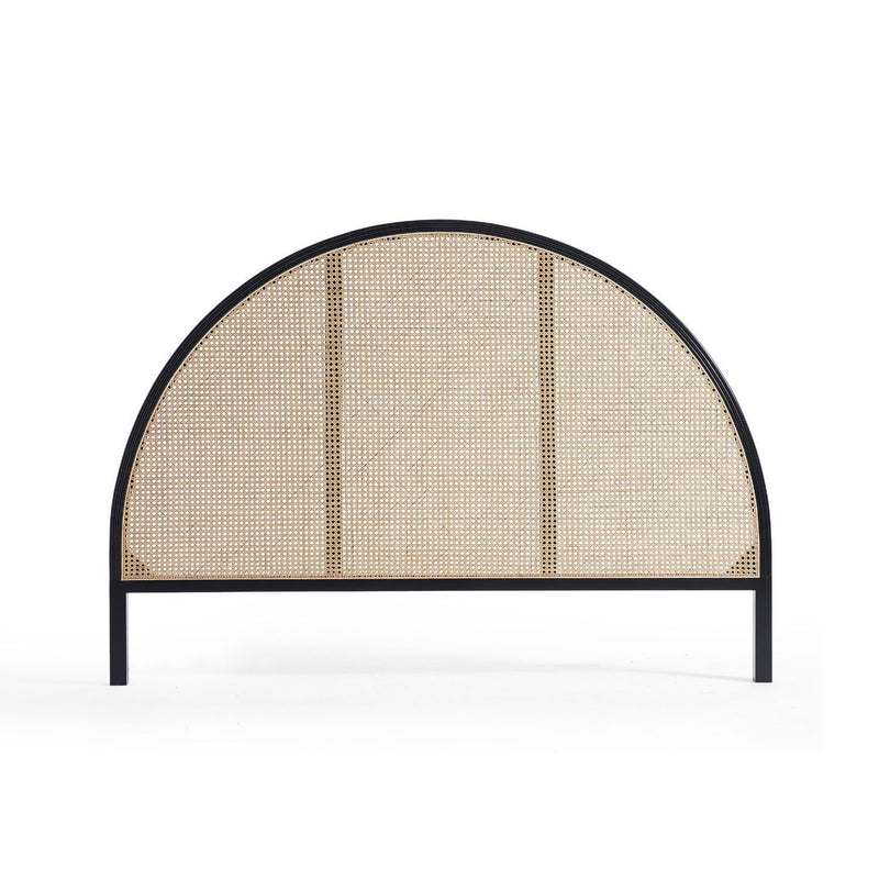 Add a Touch of Boho Chic: Half Moon Rattan Headboard | Unique Bedroom Decor
