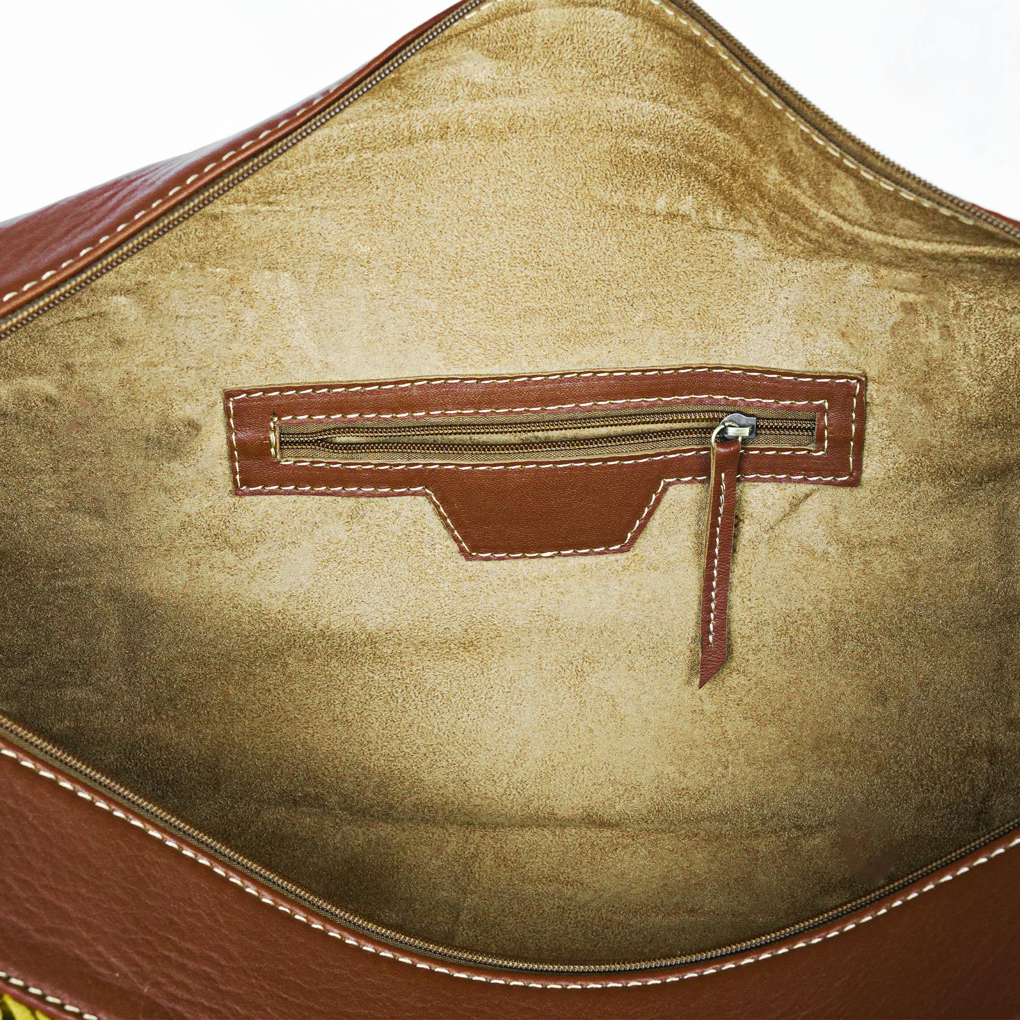 Leather Aurora Kilim Travel Bag