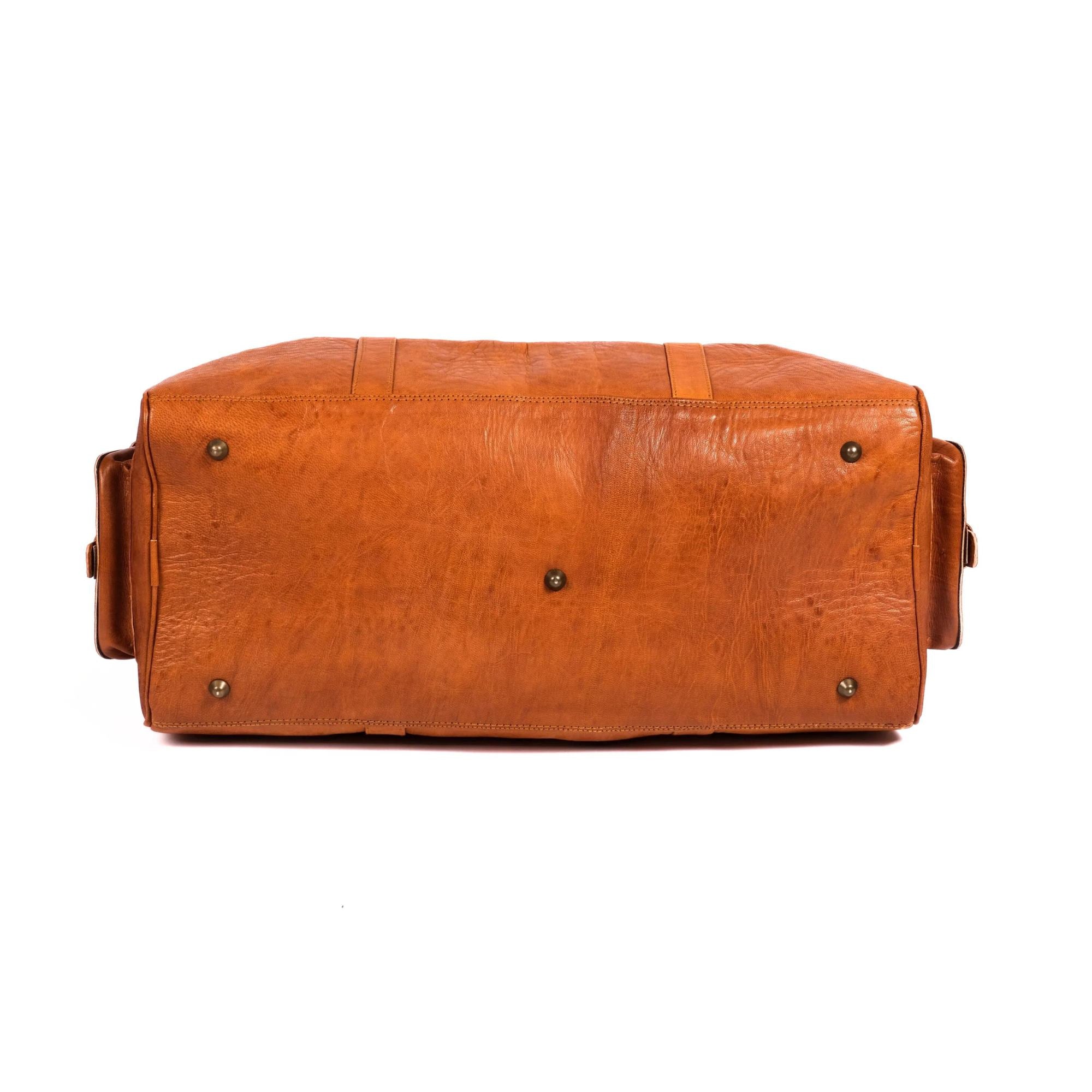 Leather Duffel Bag, Weekender Cognac Leather Travel Bag