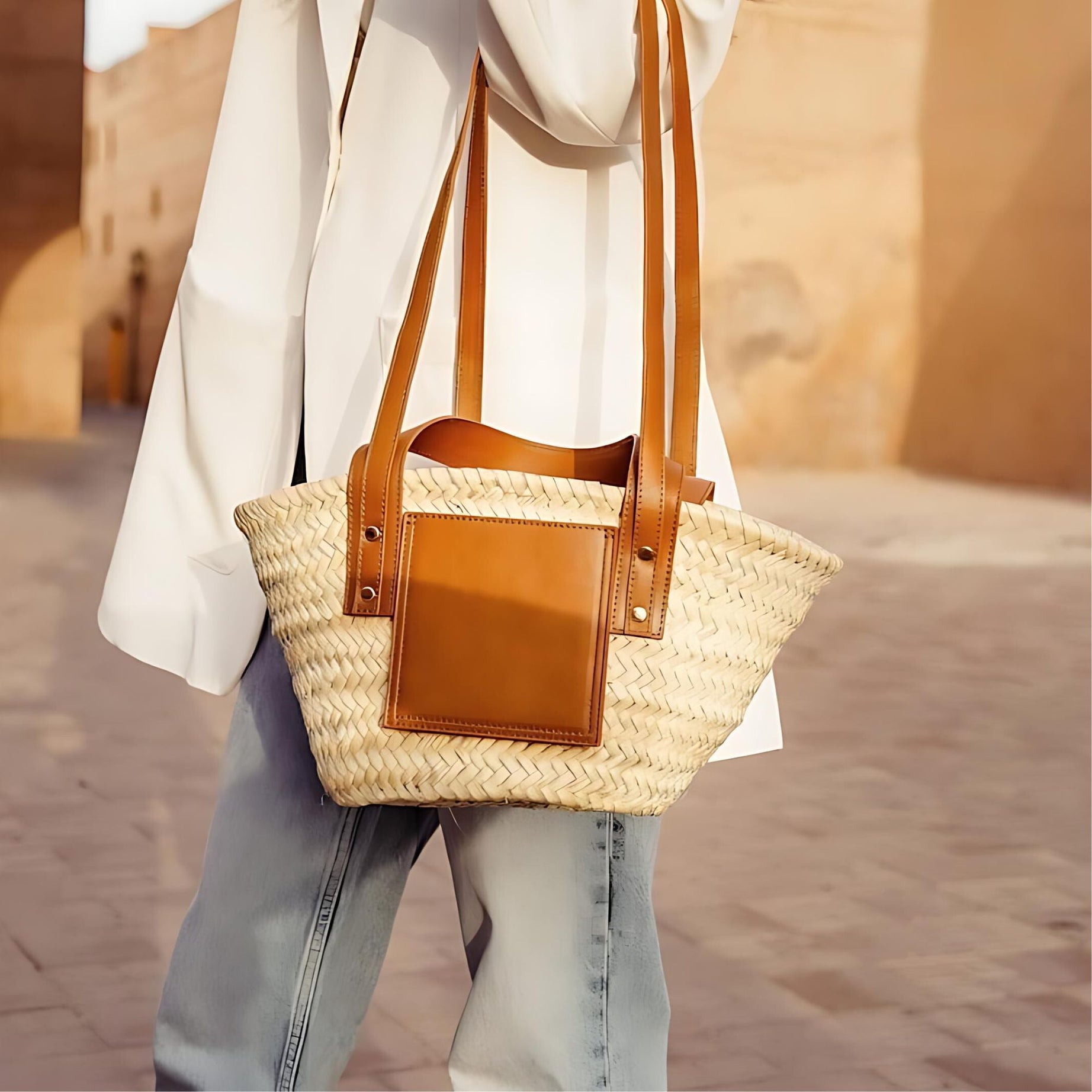 A Touch Of The Tropics, Artisan-Made Woven Palm Leaves Summer Bag