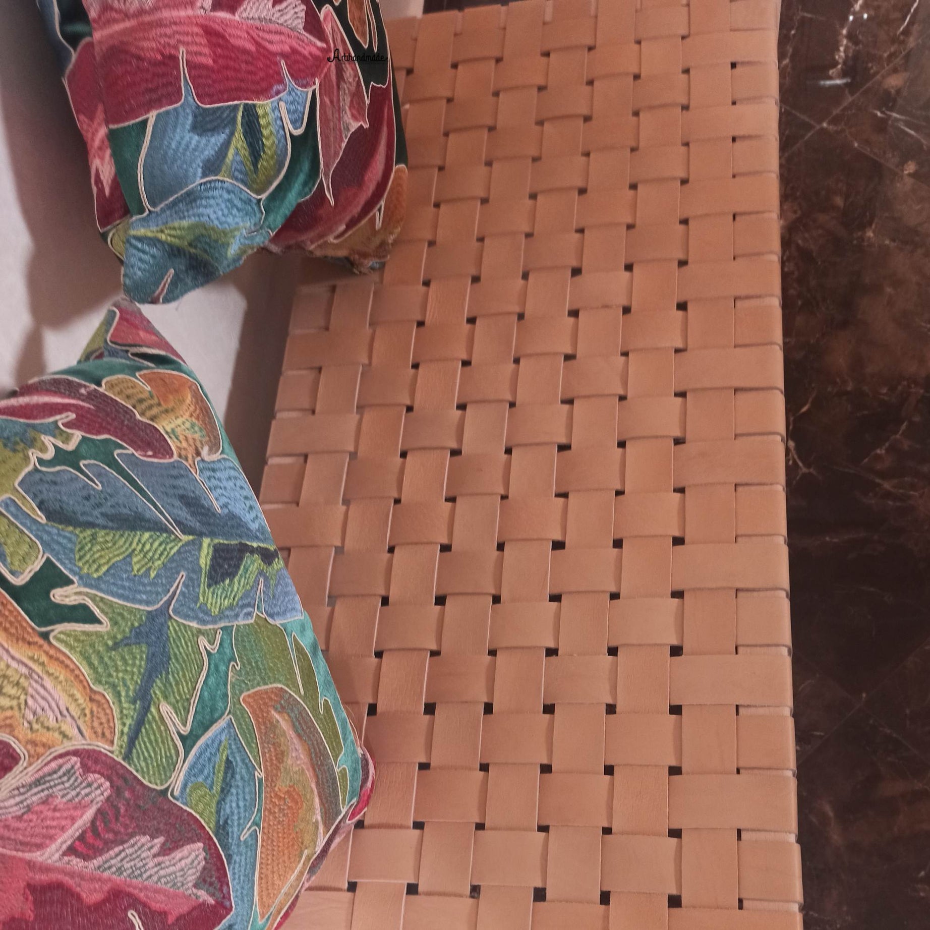 Modern Entryway Bench by Artihandmade, perfect for a stylish hallway or mudroom.