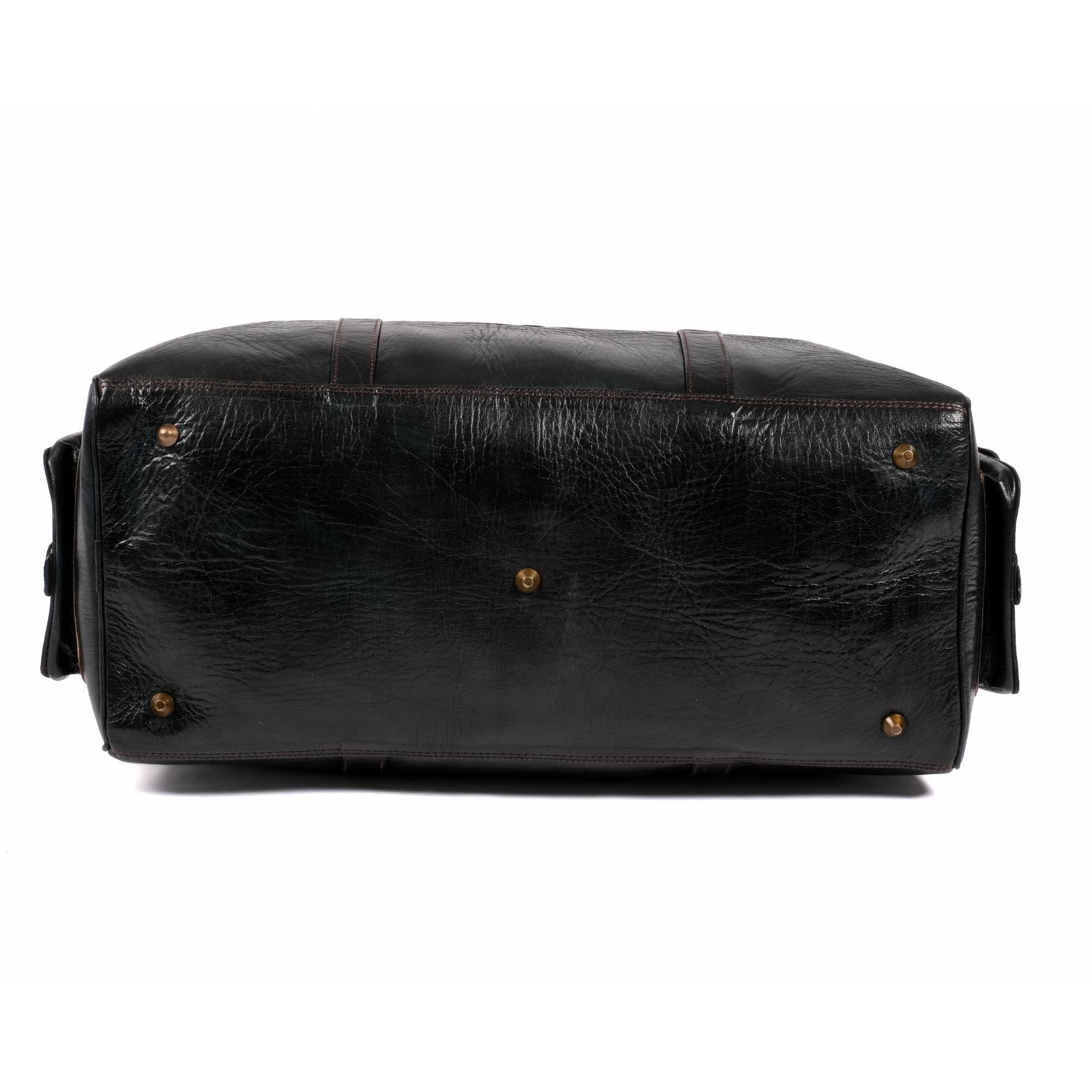 Leather Duffle Bag, Weekender Black Leather Travel Bag