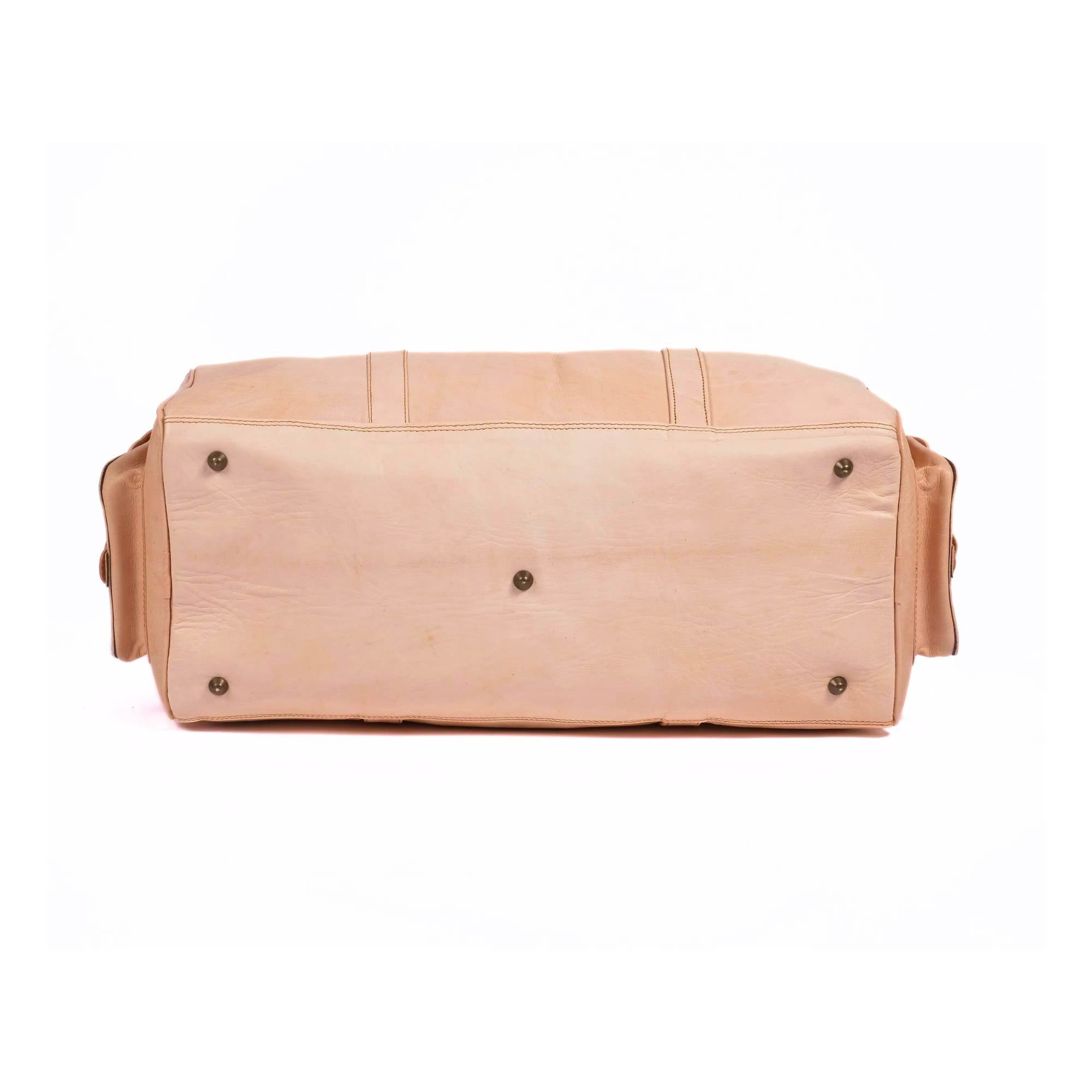 Leather Duffel Bag, Weekender Natural Leather Travel Bag