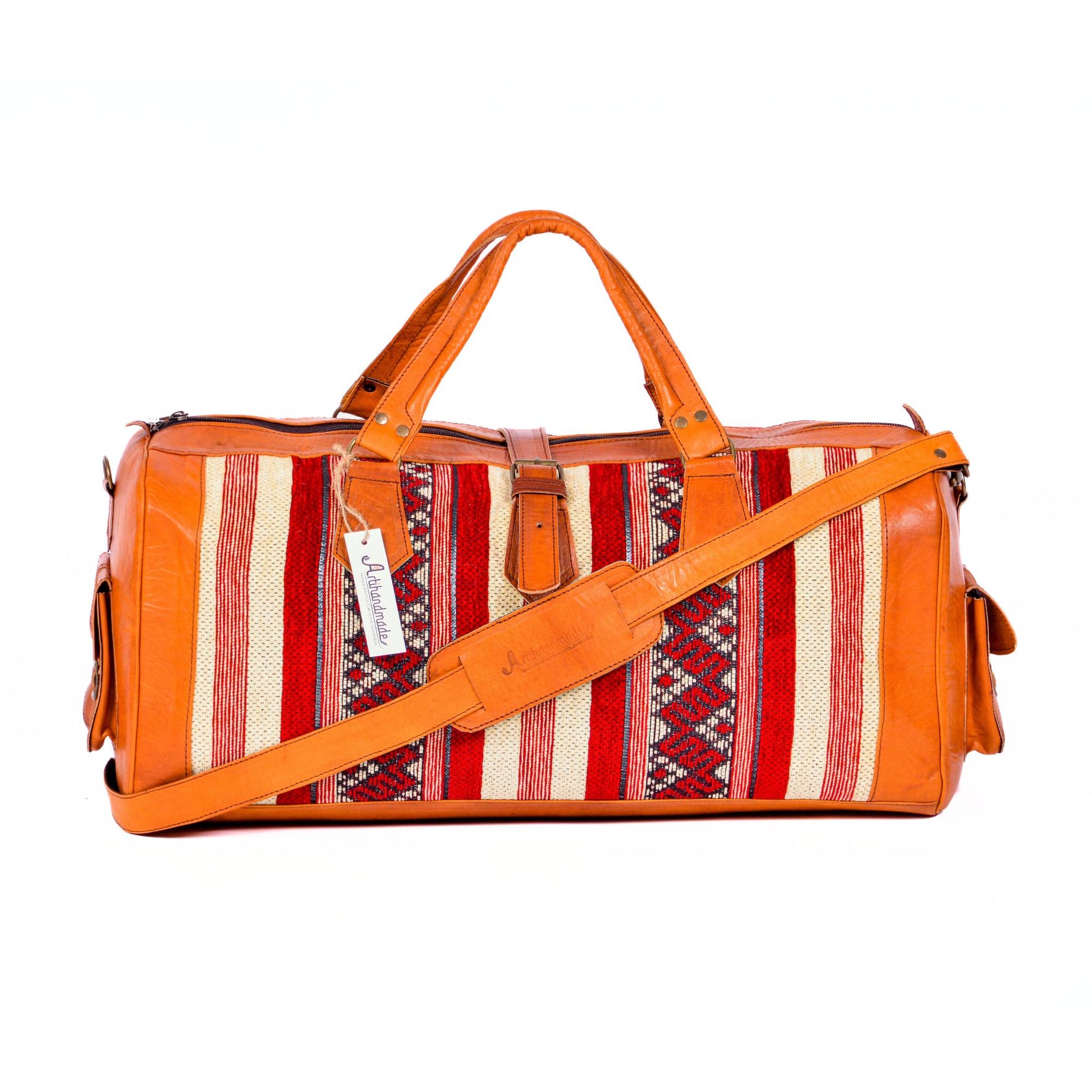 Artisan Leather and Kilim Travel Duffel Bag - Havan