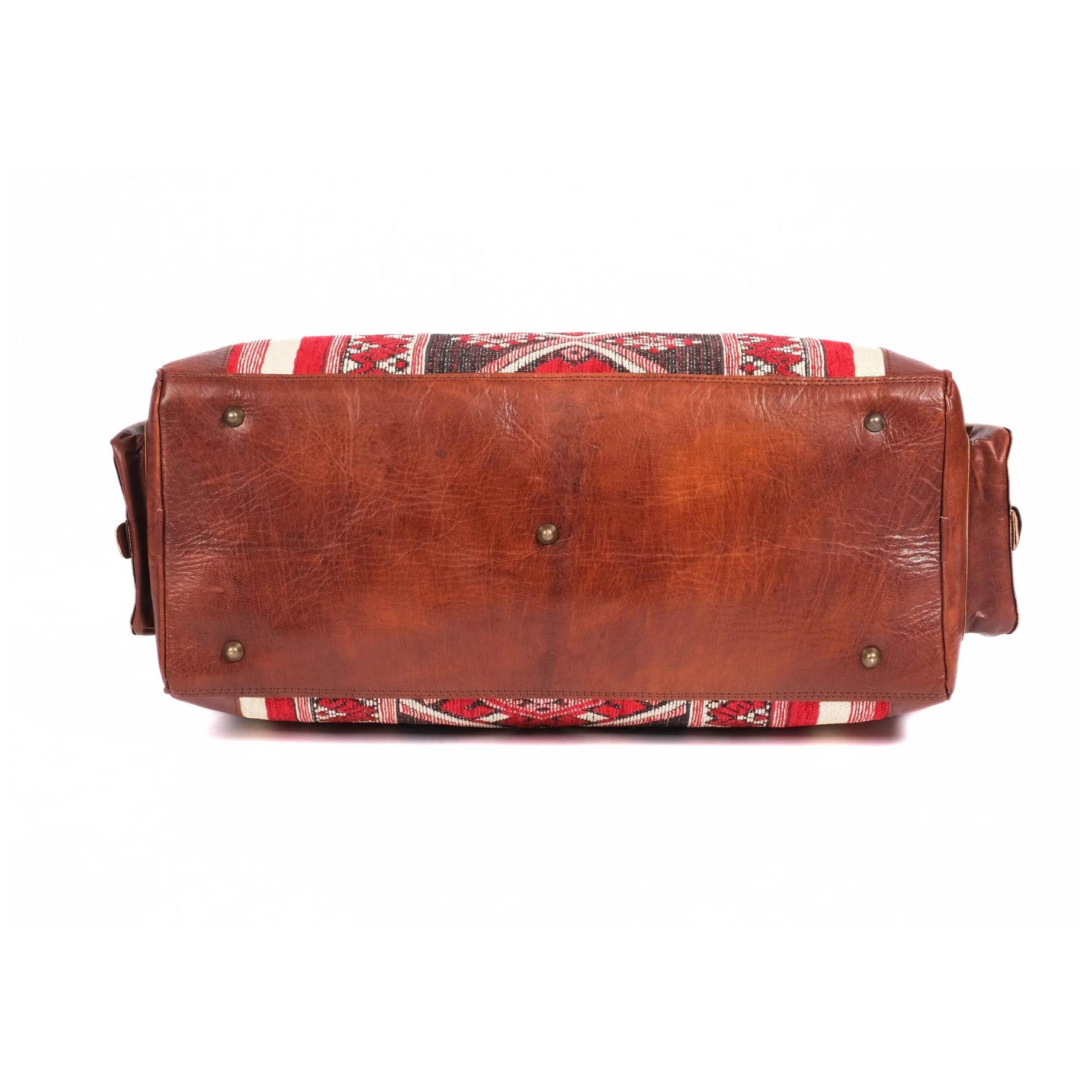 Artisan Leather Kilim Travel Duffel Bag - Brown