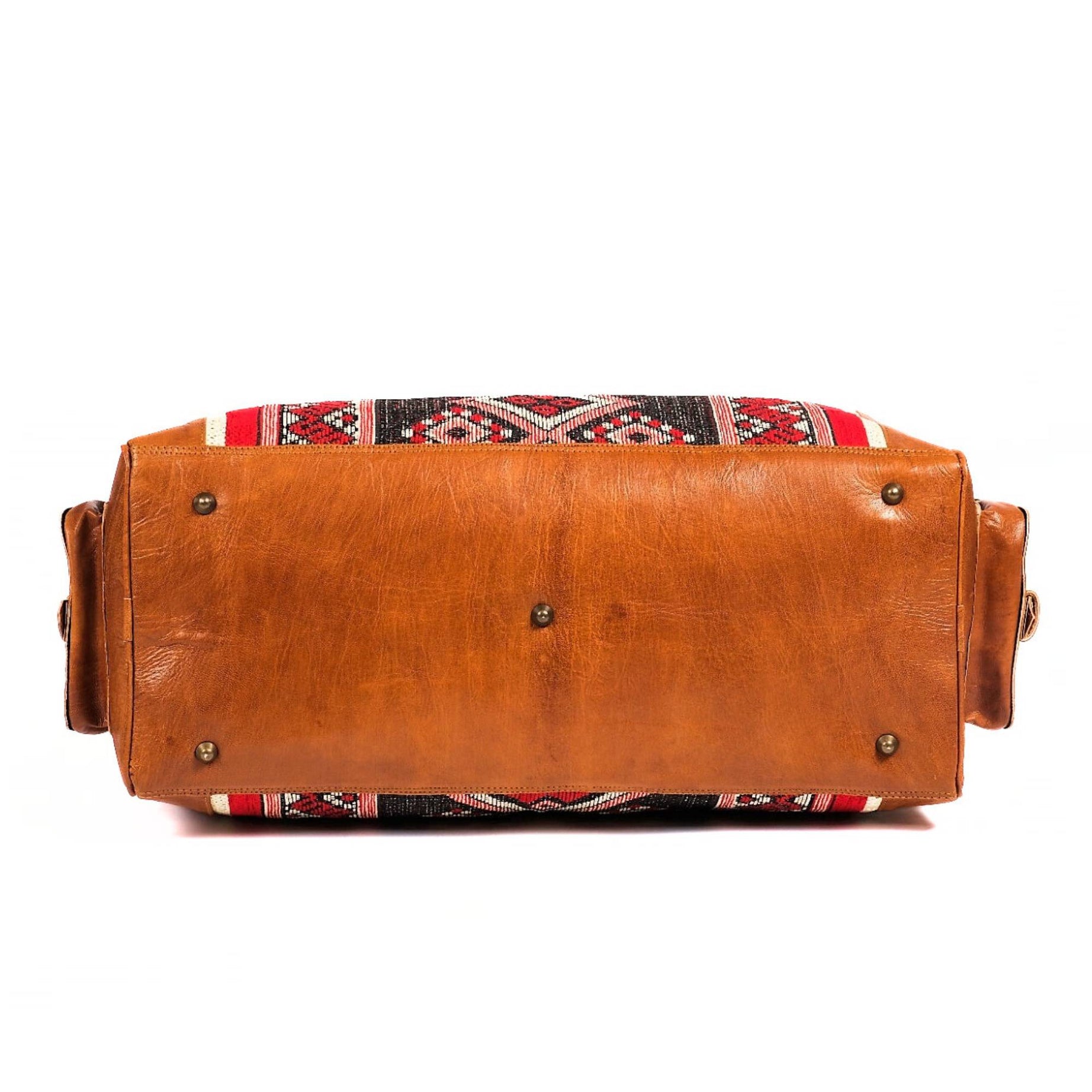 Premium Handcrafted Leather Duffel Bag - Cognac