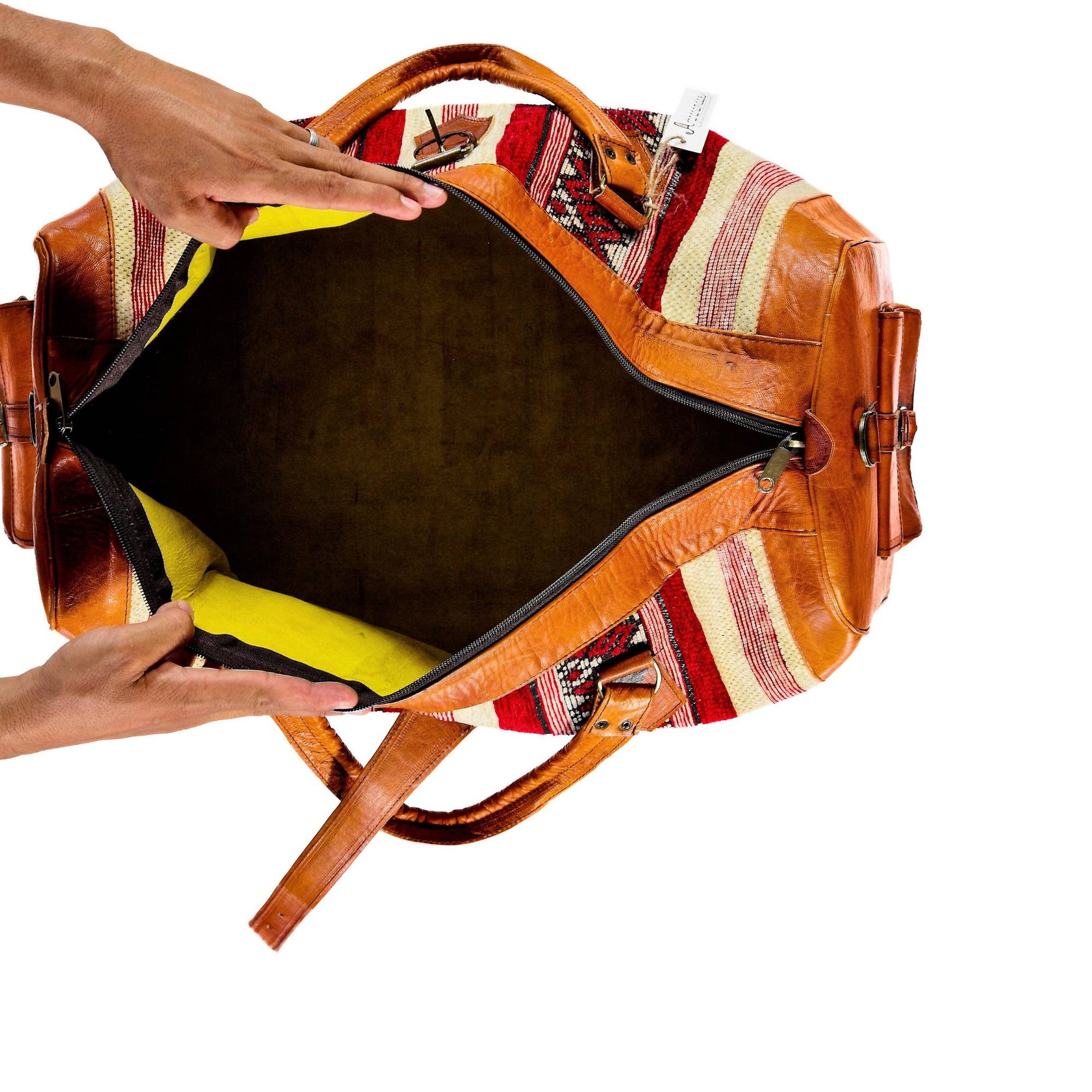 Artisan Leather and Kilim Travel Duffel Bag - Havan