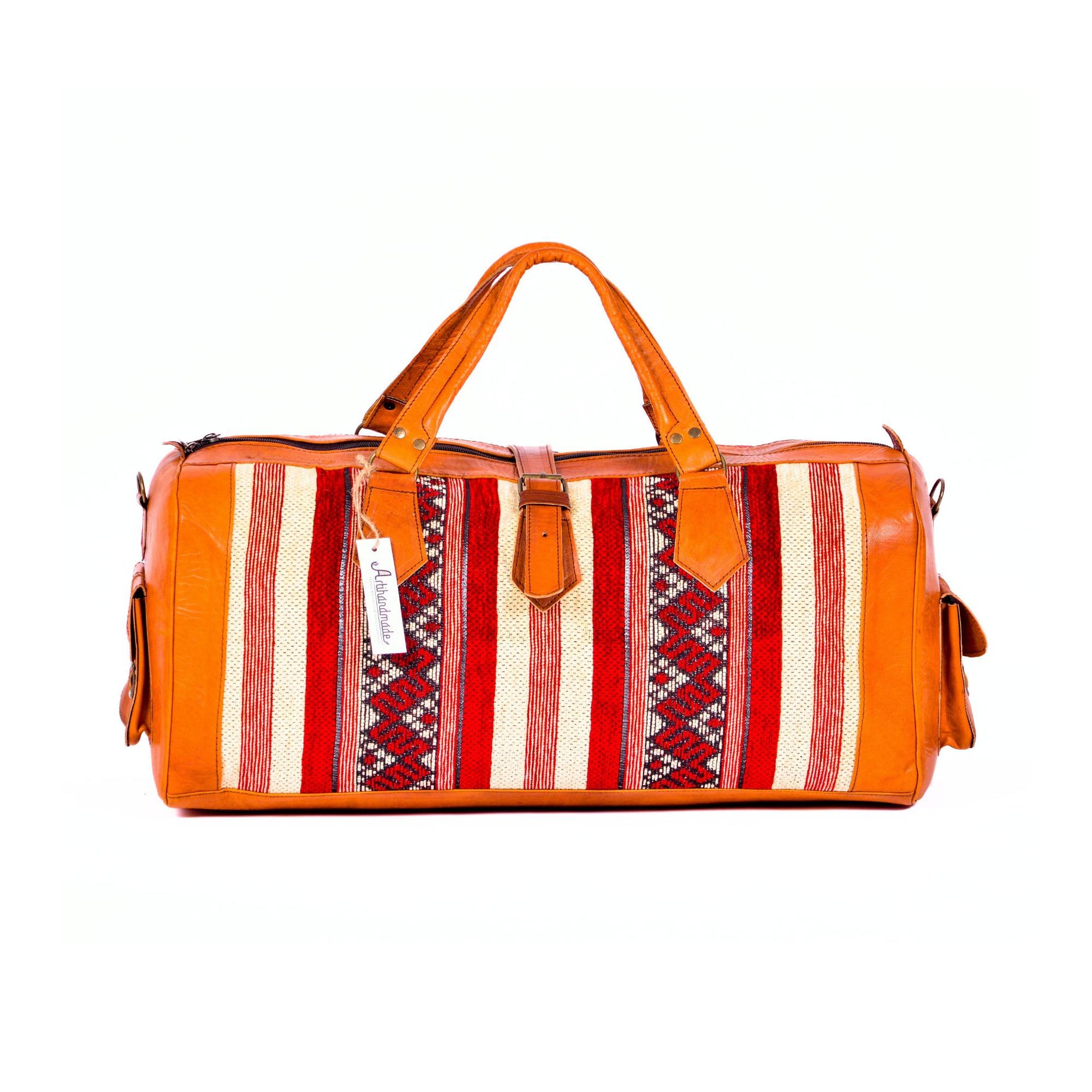 Artisan Leather and Kilim Travel Duffel Bag - Havan