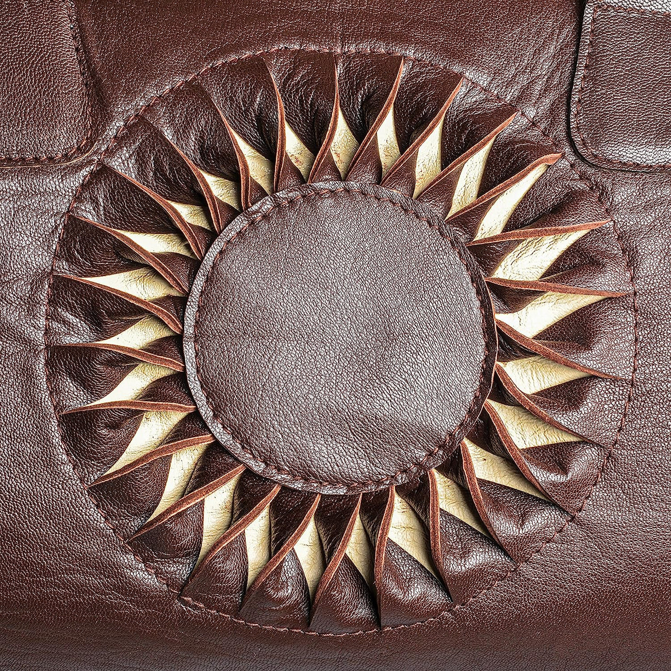 The Sun Duffle Bag, Leather Kilim Travel Bag - Brown And Dark Brown