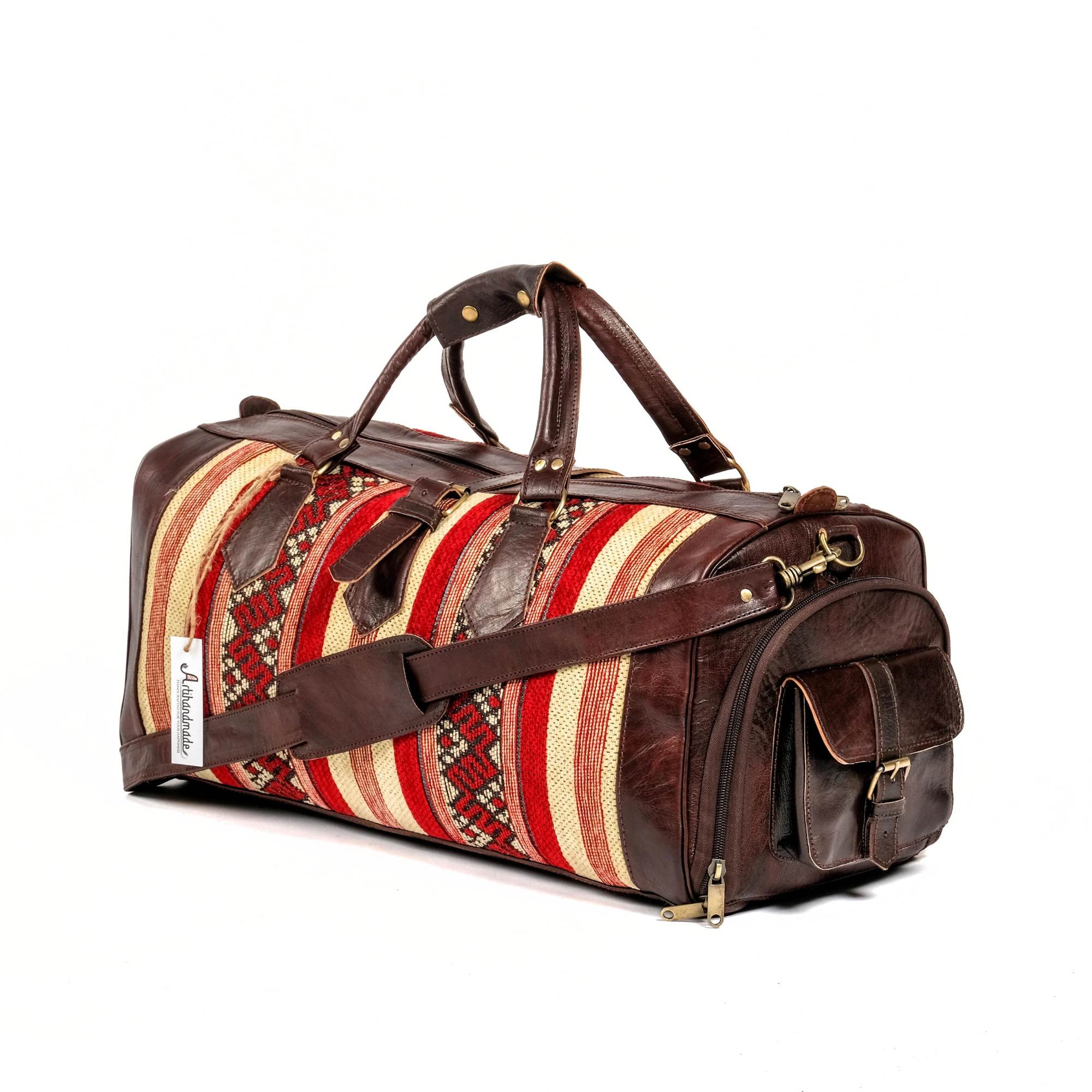 Leather_kilim_travel_bag_with_shoe__compartment_brown