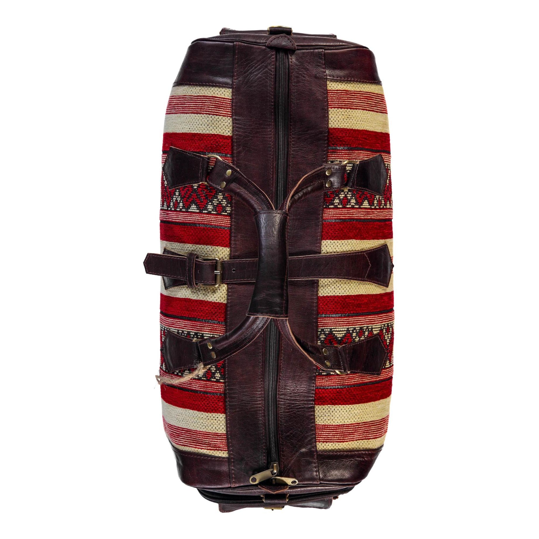 Leather Duffle Bag - Dark Brown With Shoe Compartment