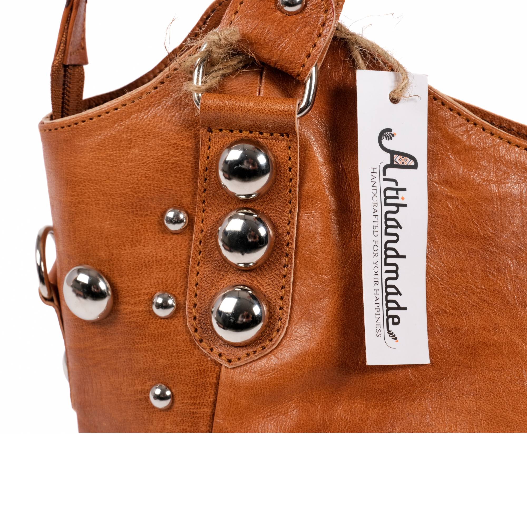 The Sun Leather Tote Bag Cognac