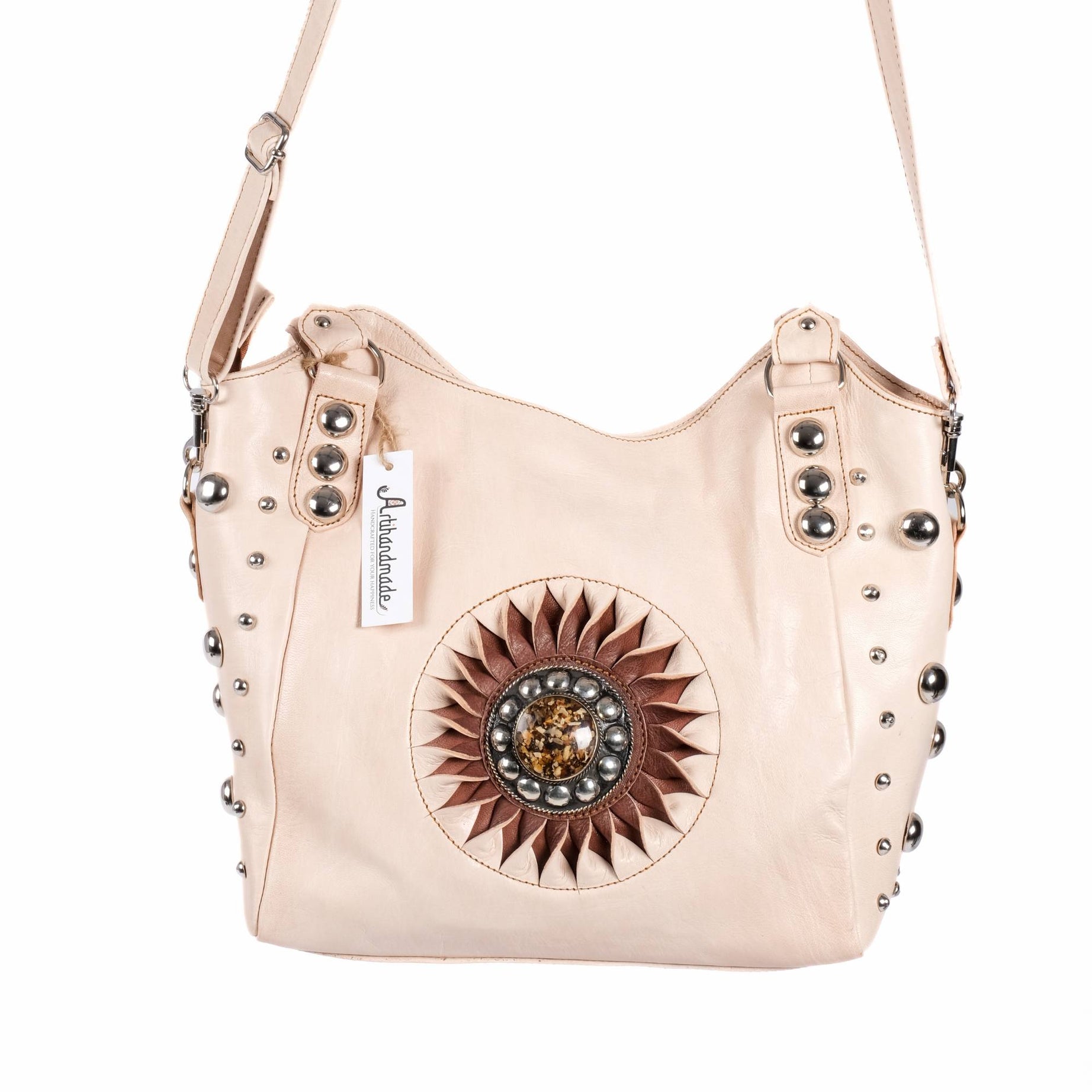 The Sun Leather Tote Bag - Natural