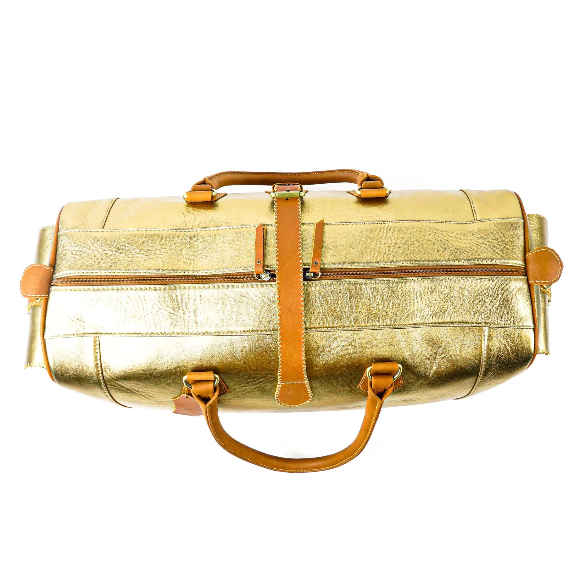 Hand Stitched Vintage Bumblebee Travel Leather Bag