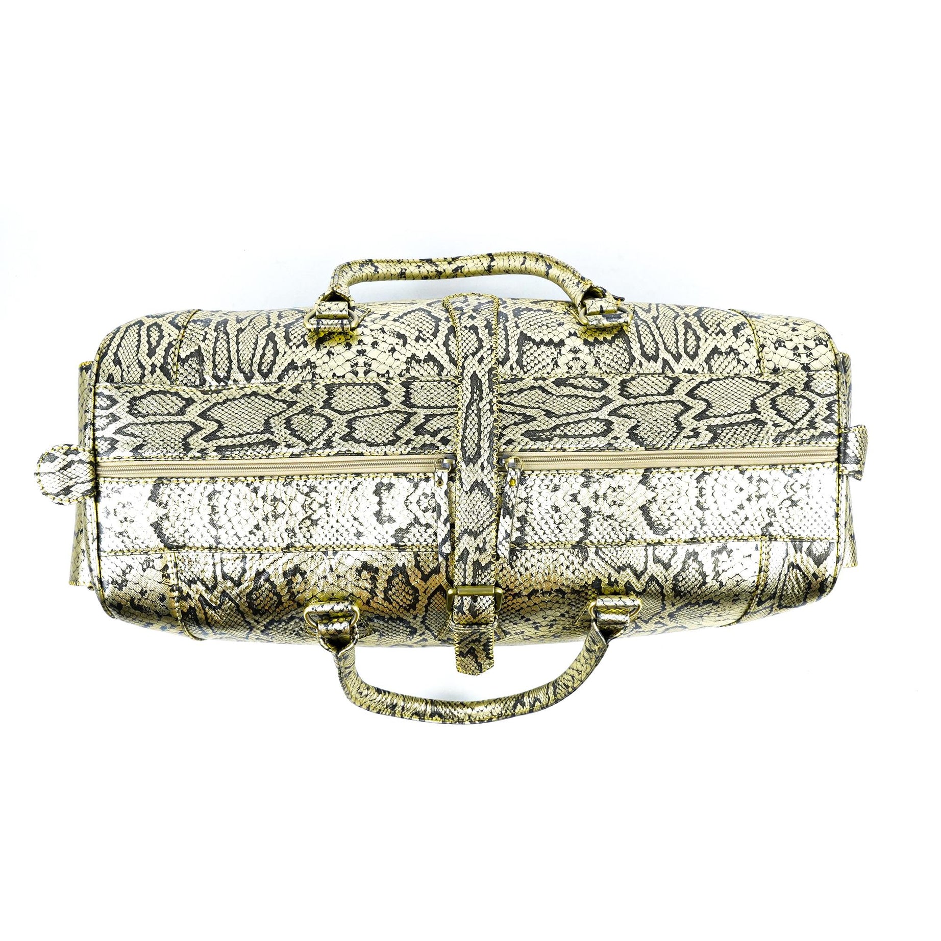 Hand Stitched Vintage Python Travel Leather Bag