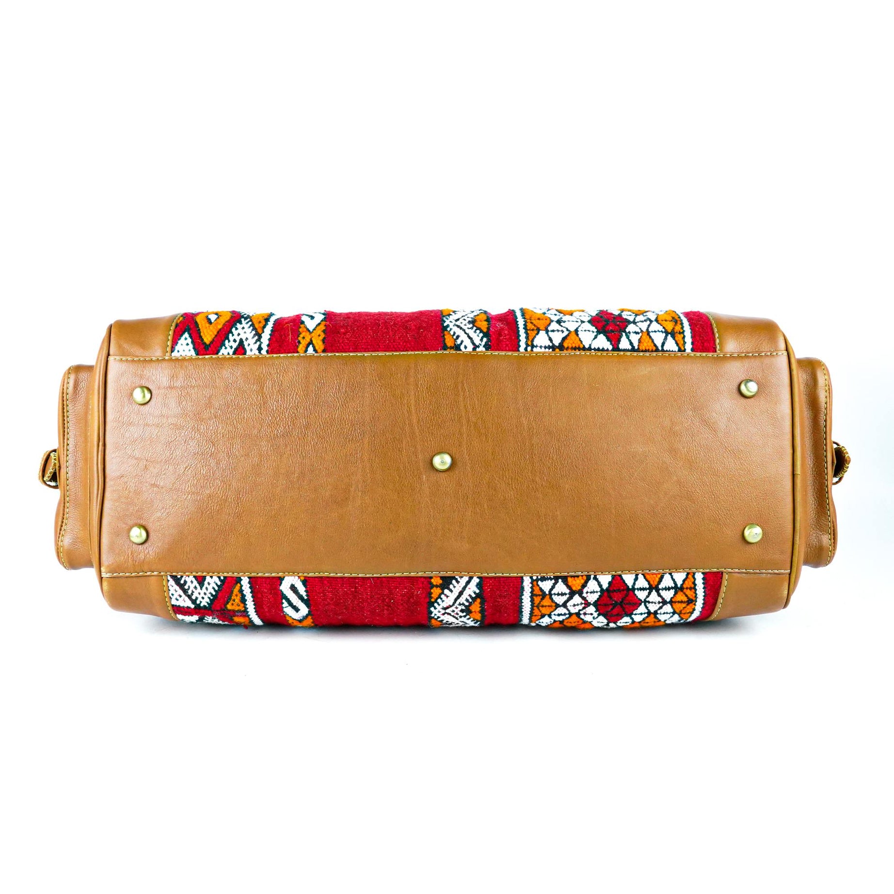 Hand Stitched Vintage Kilim Travel Leather Bag