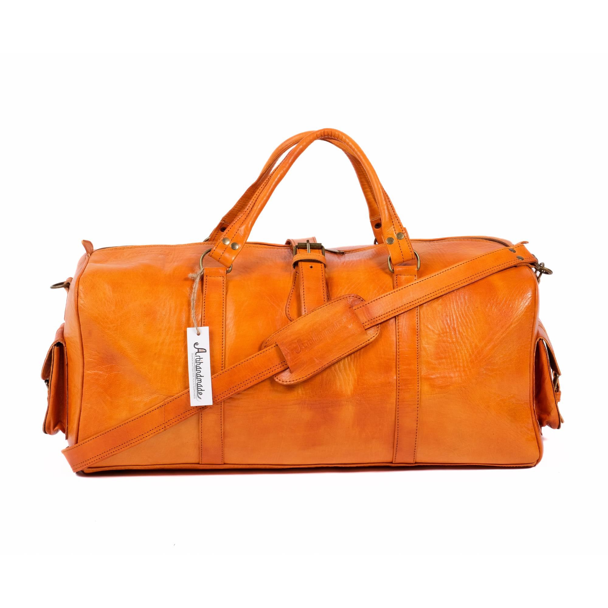 Leather Duffel Bag, Weekender Havan Leather Travel Bag