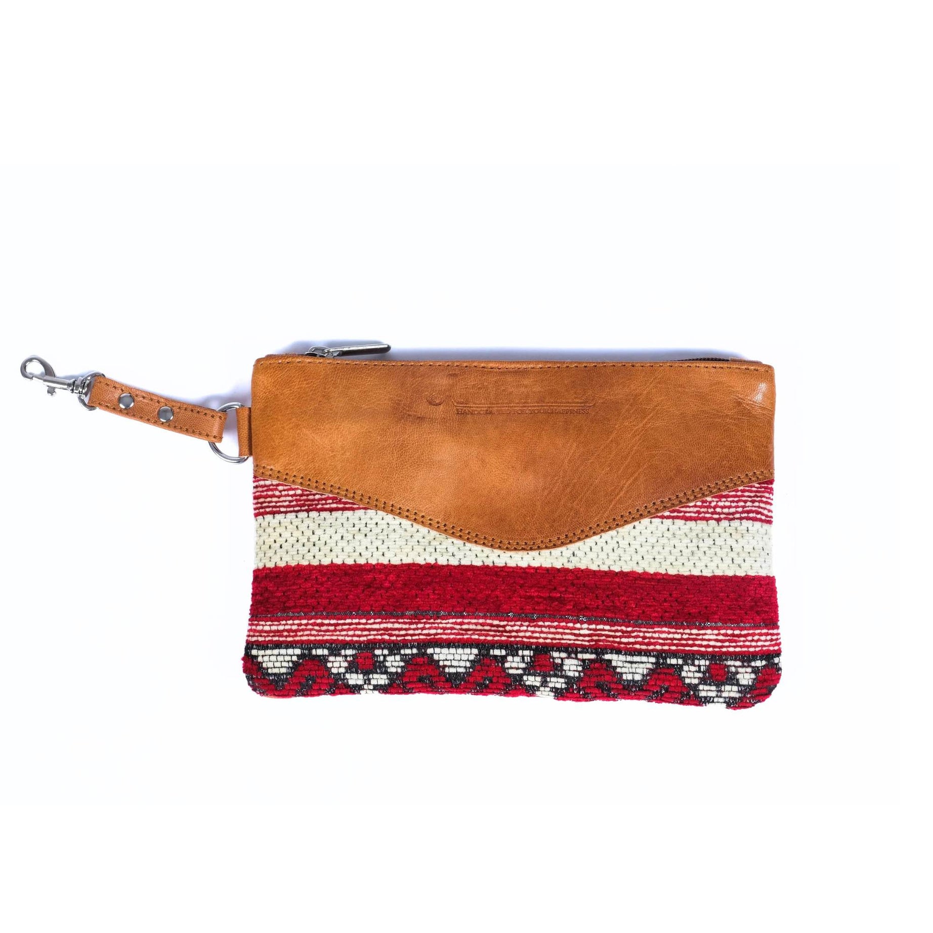 Leather Kilim Travel Bag With Wallet - Cognac And Almond Leather