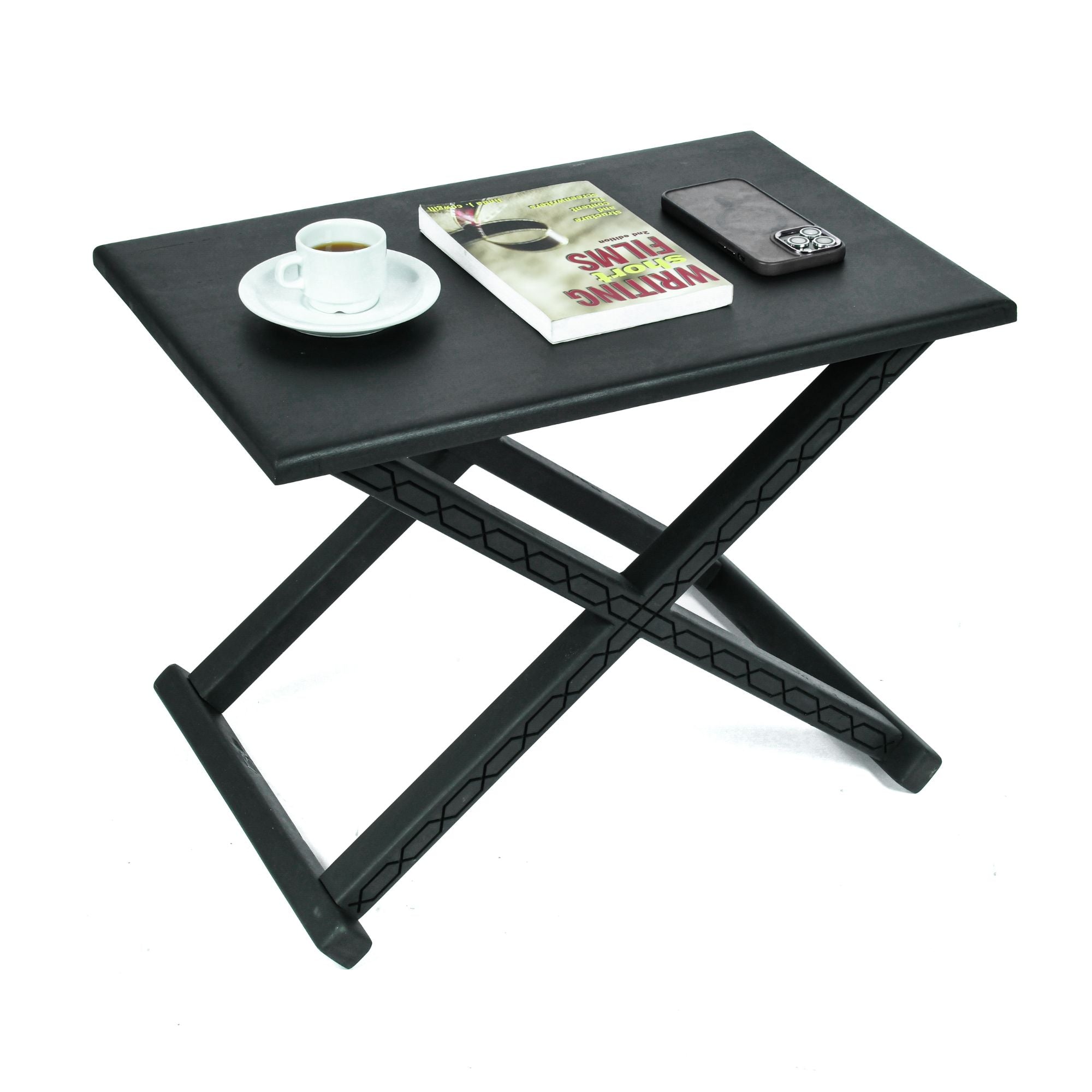 Handcrafted Black Multipurpose X Stool & CoffeeTable The Versatile 2-in-1 Solution