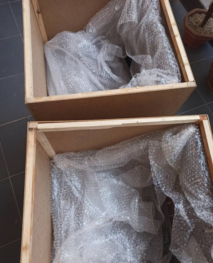 Leather Woven Strap Counter Stool - Natural Teak Wood With Beige Leather