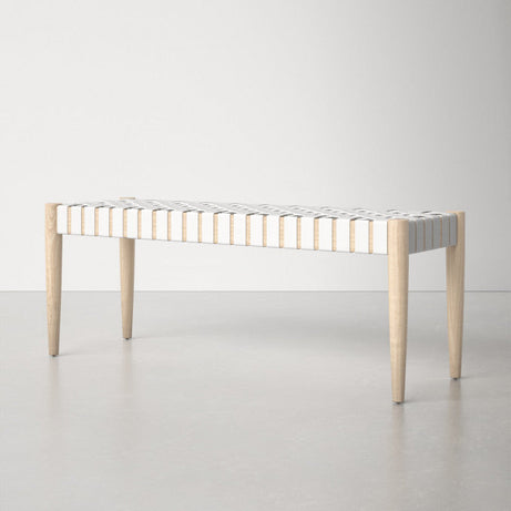 Olav Woven Leather Bench 