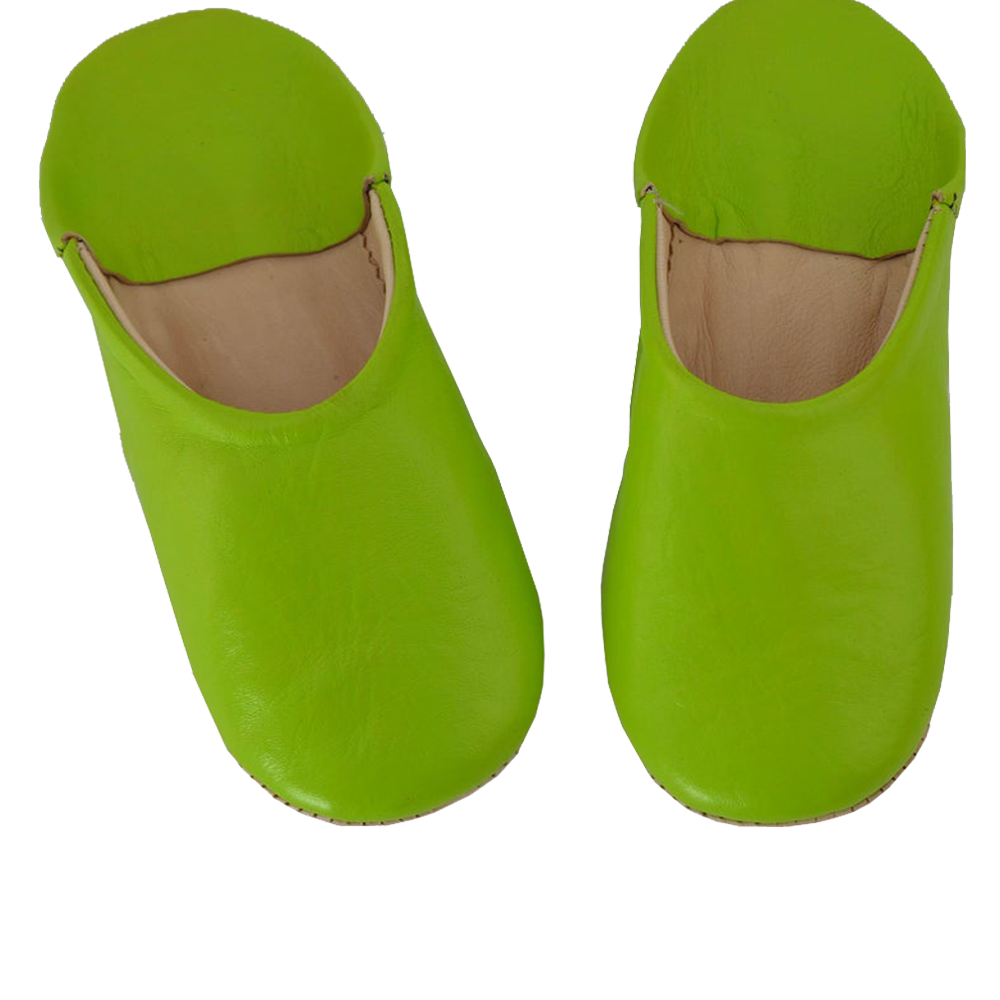 Moroccan Leather Slipper green  color - marrakechcraft