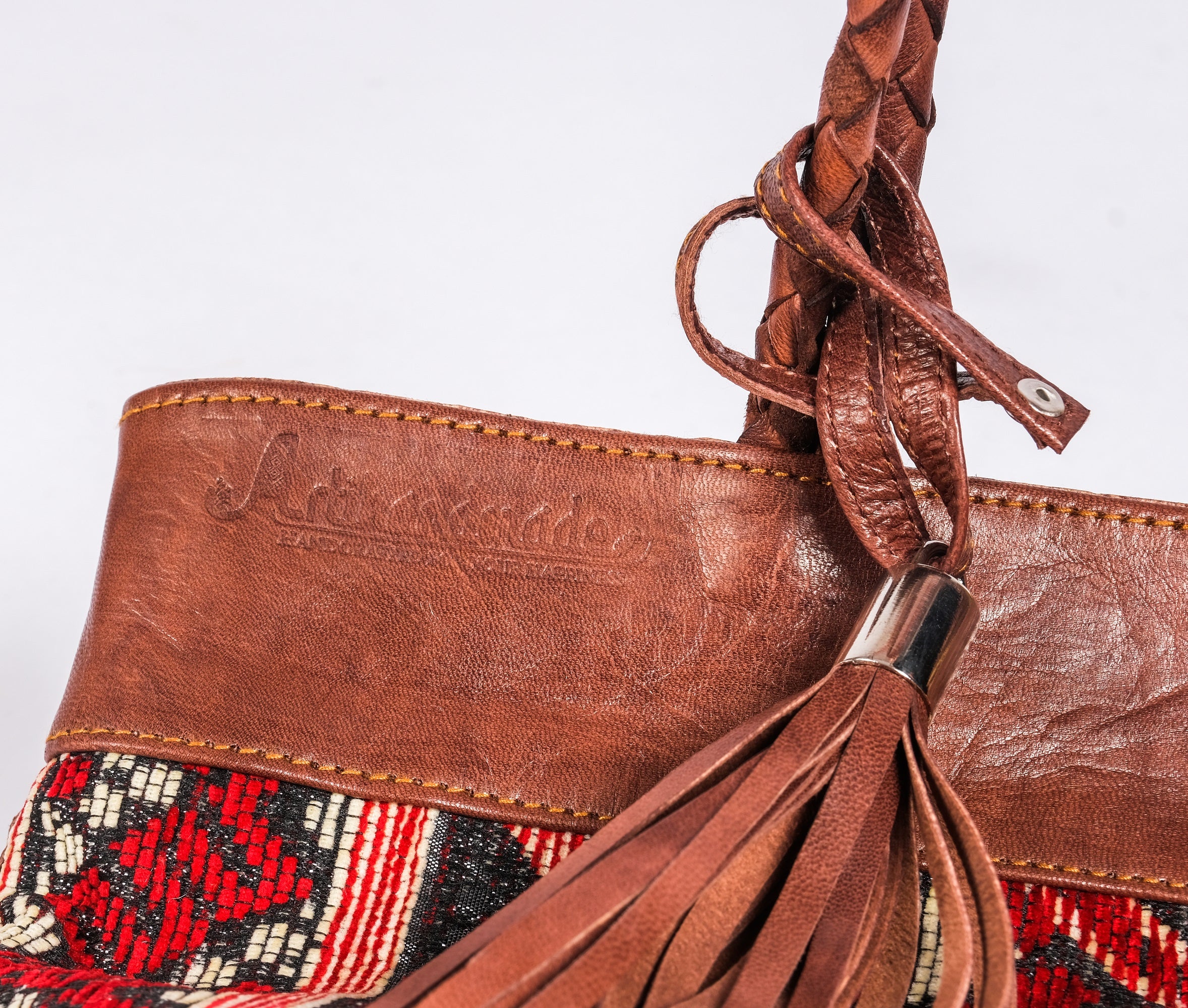 Leather Tote Bag, Leather Fringed bohemian Shoulder Bag