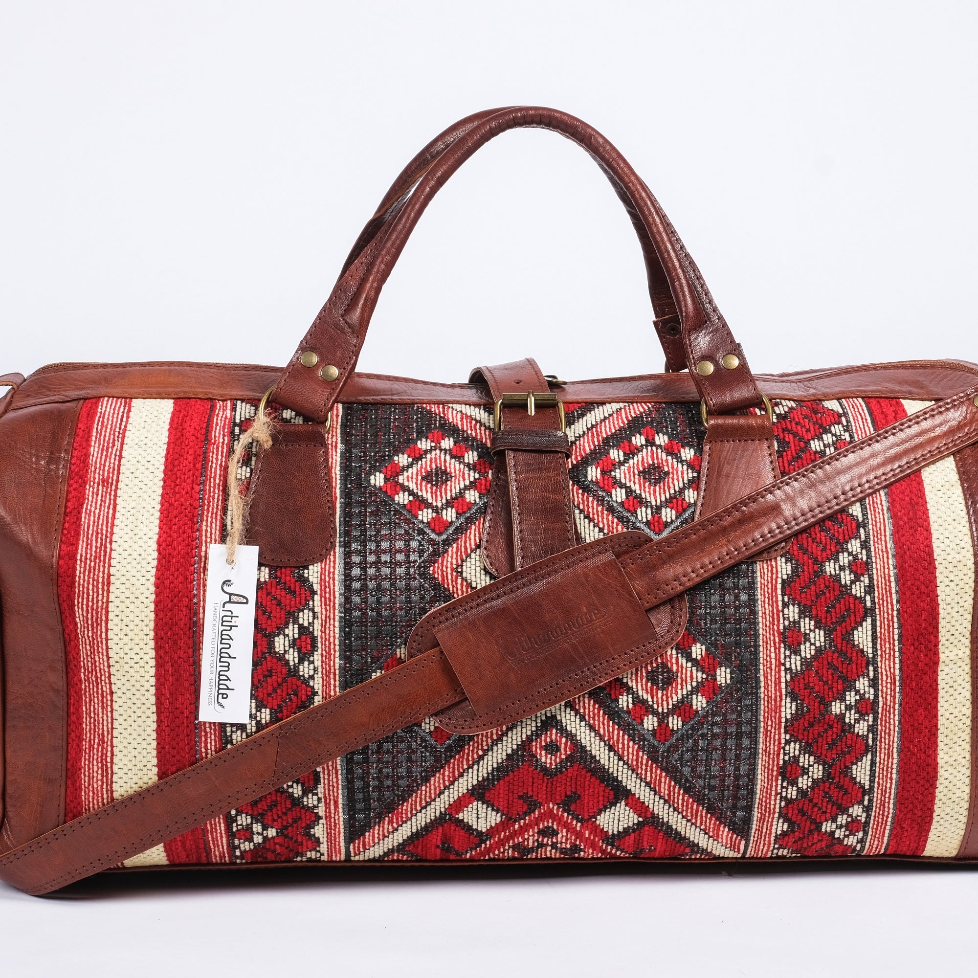 Premium Set of 4 Leather Kilim Bags - Unique and Stylish