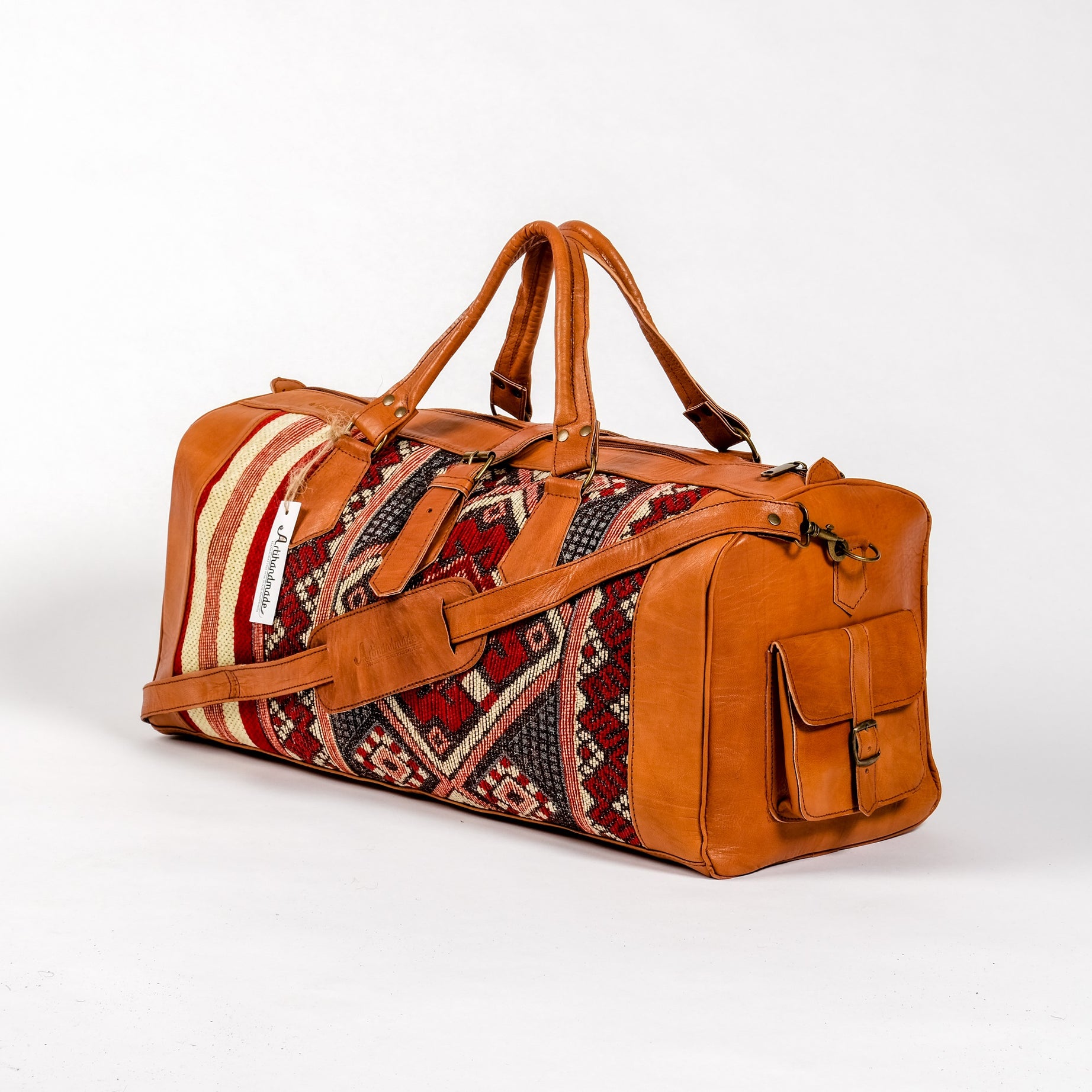 Premium Set of 4 Leather Kilim Bags - Unique and Stylish