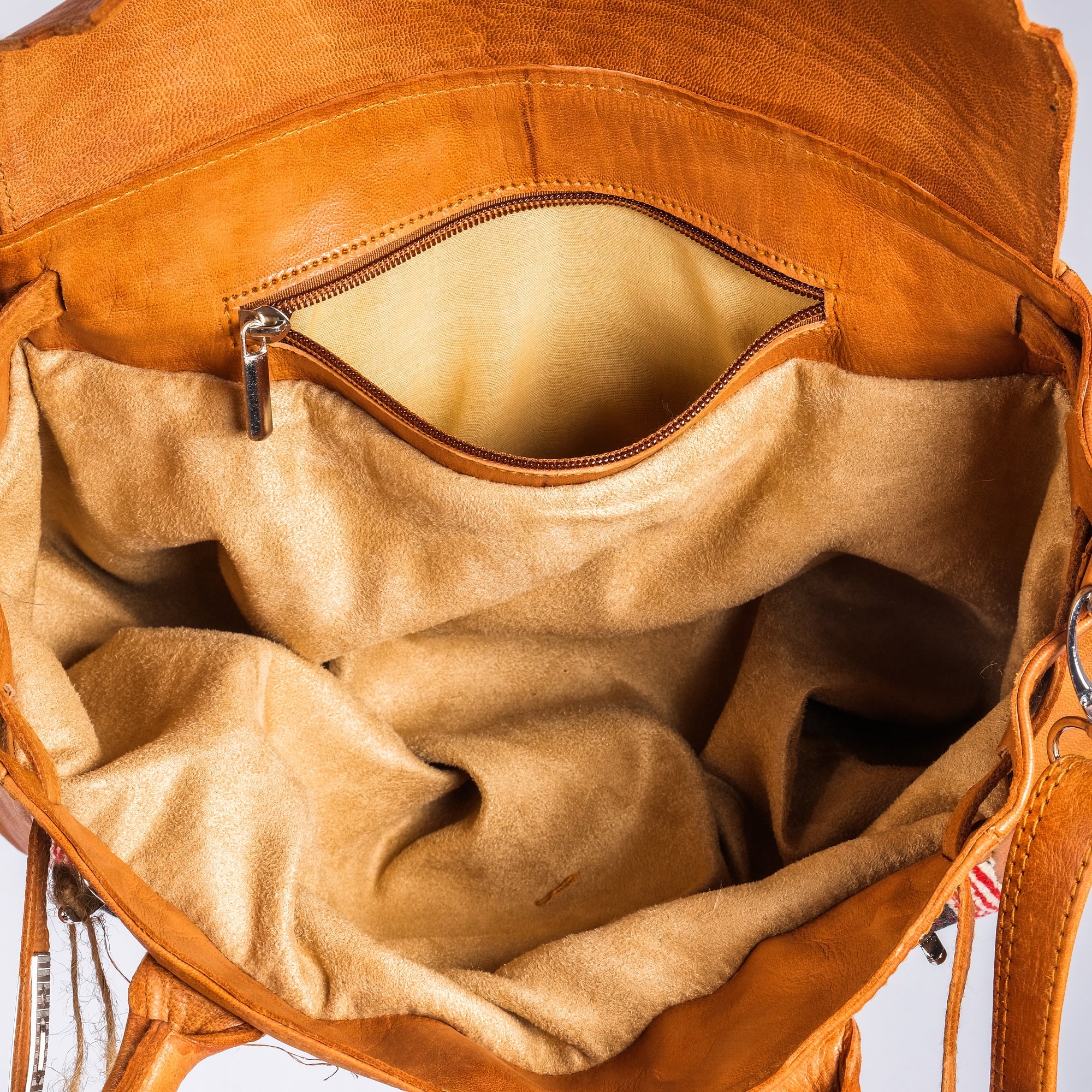 Women's Leather Tote Bag - bohemian style