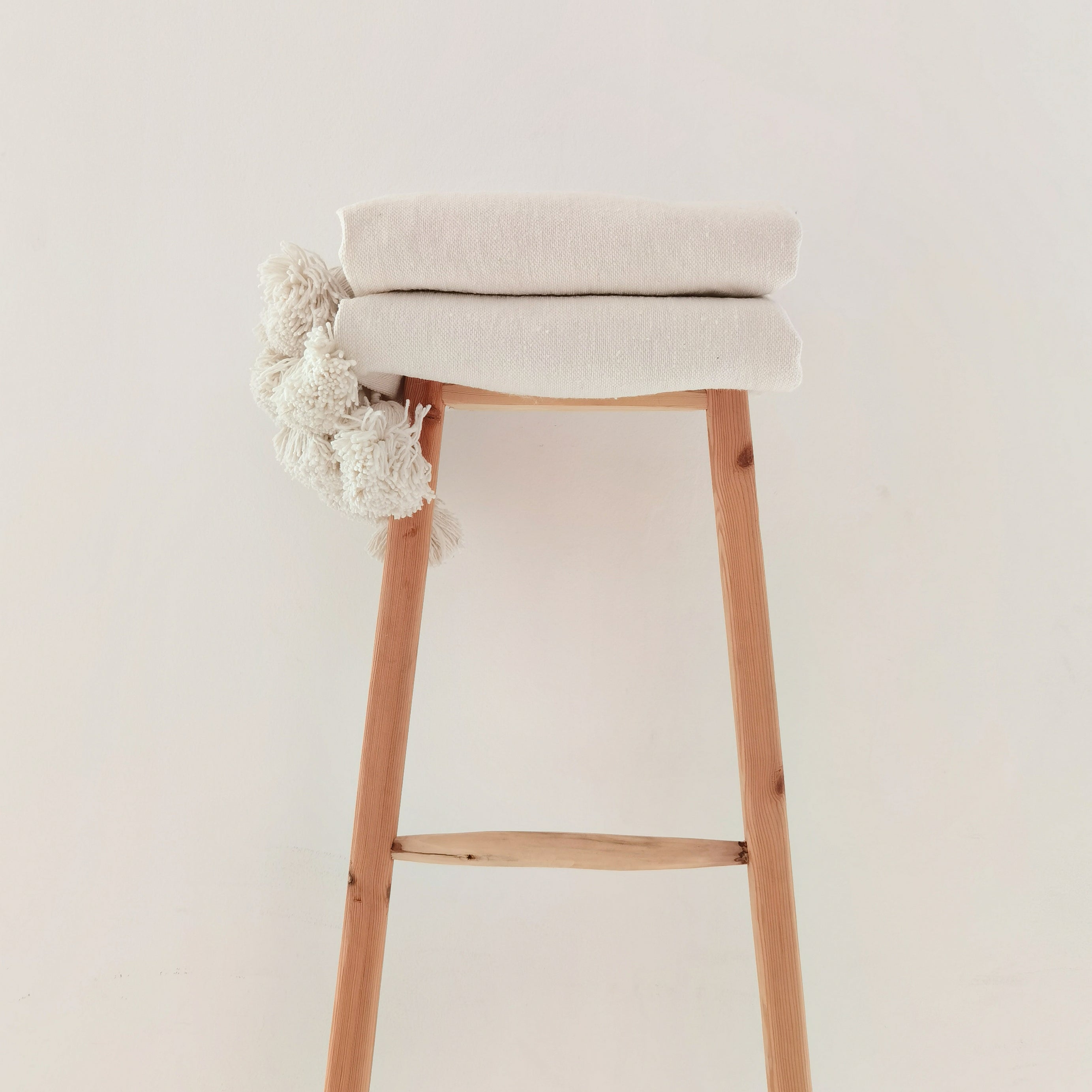 Handmade Moroccan Blanket Throw White - artihandmade