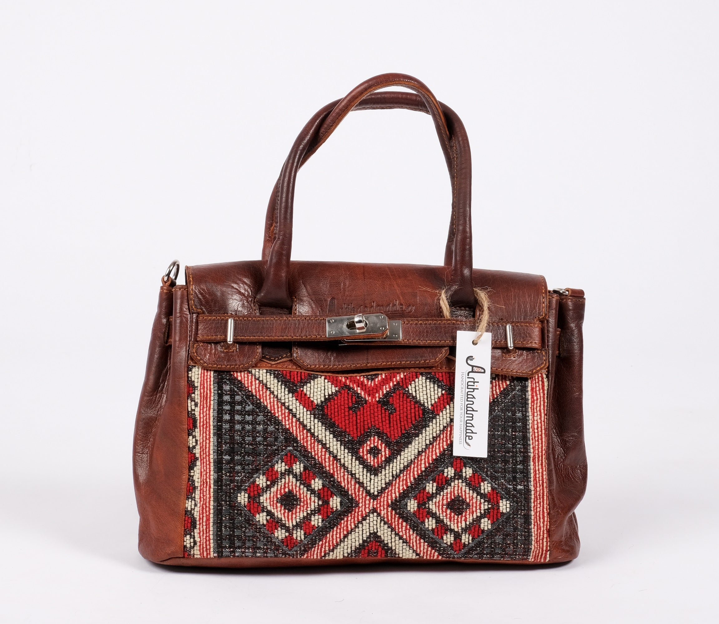 Women's Leather Tote Bag - bohemian style