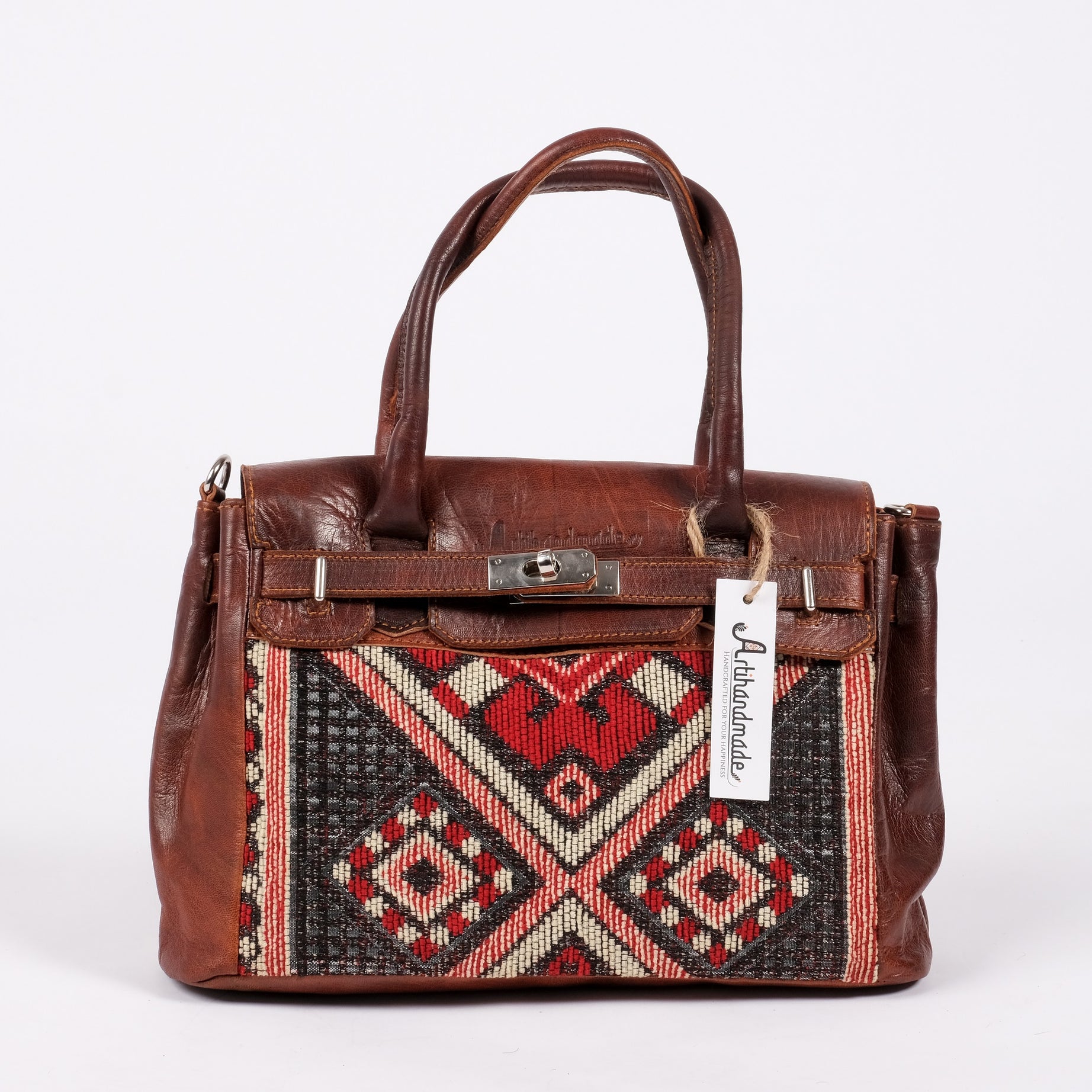 Premium Set of 3 Leather Kilim Travel Bags - Unique and Stylish
