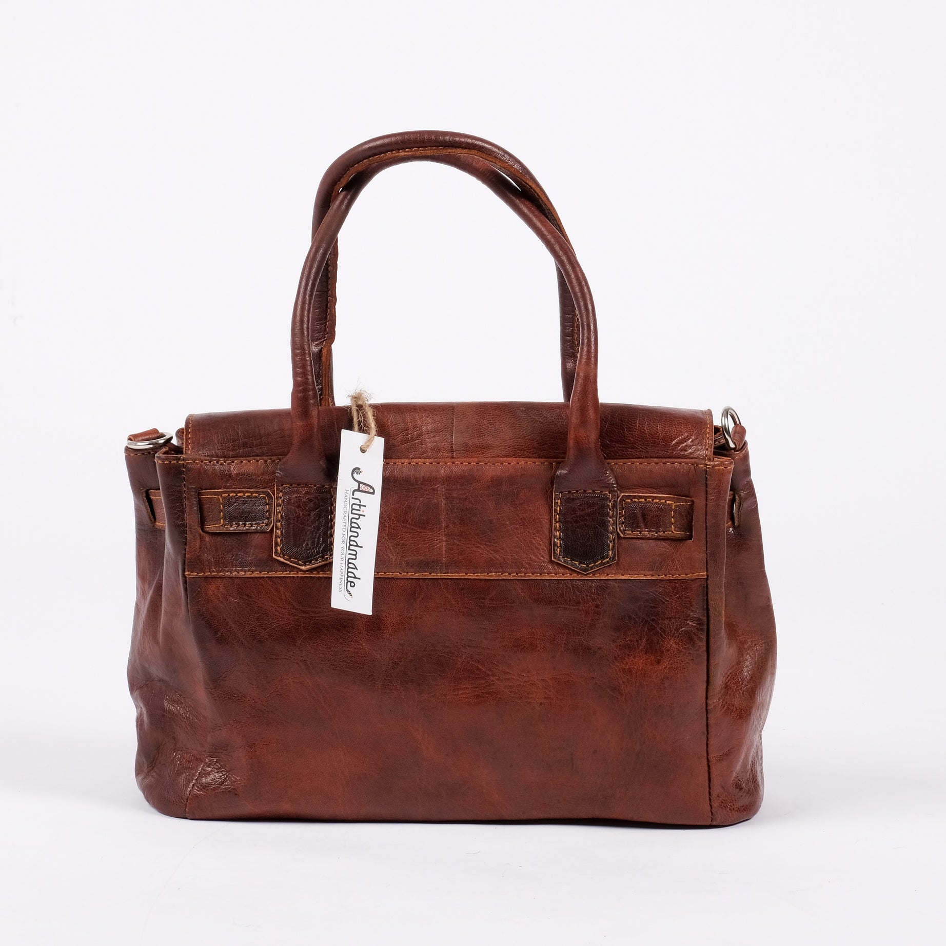 Women's Leather Tote Bag - bohemian style With crossbody Sling Bag