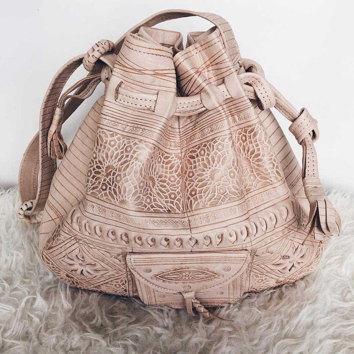 Handmade moroccan Boho Soulder Bag Natural - artihandmade