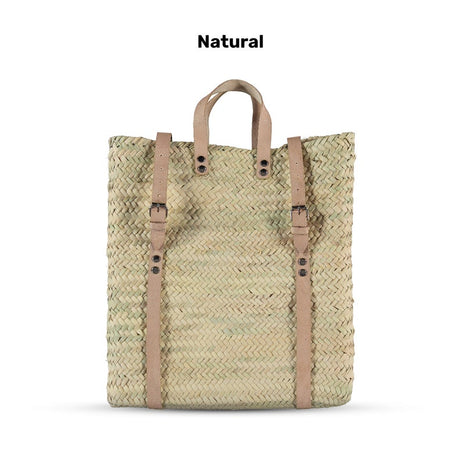 Moroccan Straw basket Backpack - artihandmade