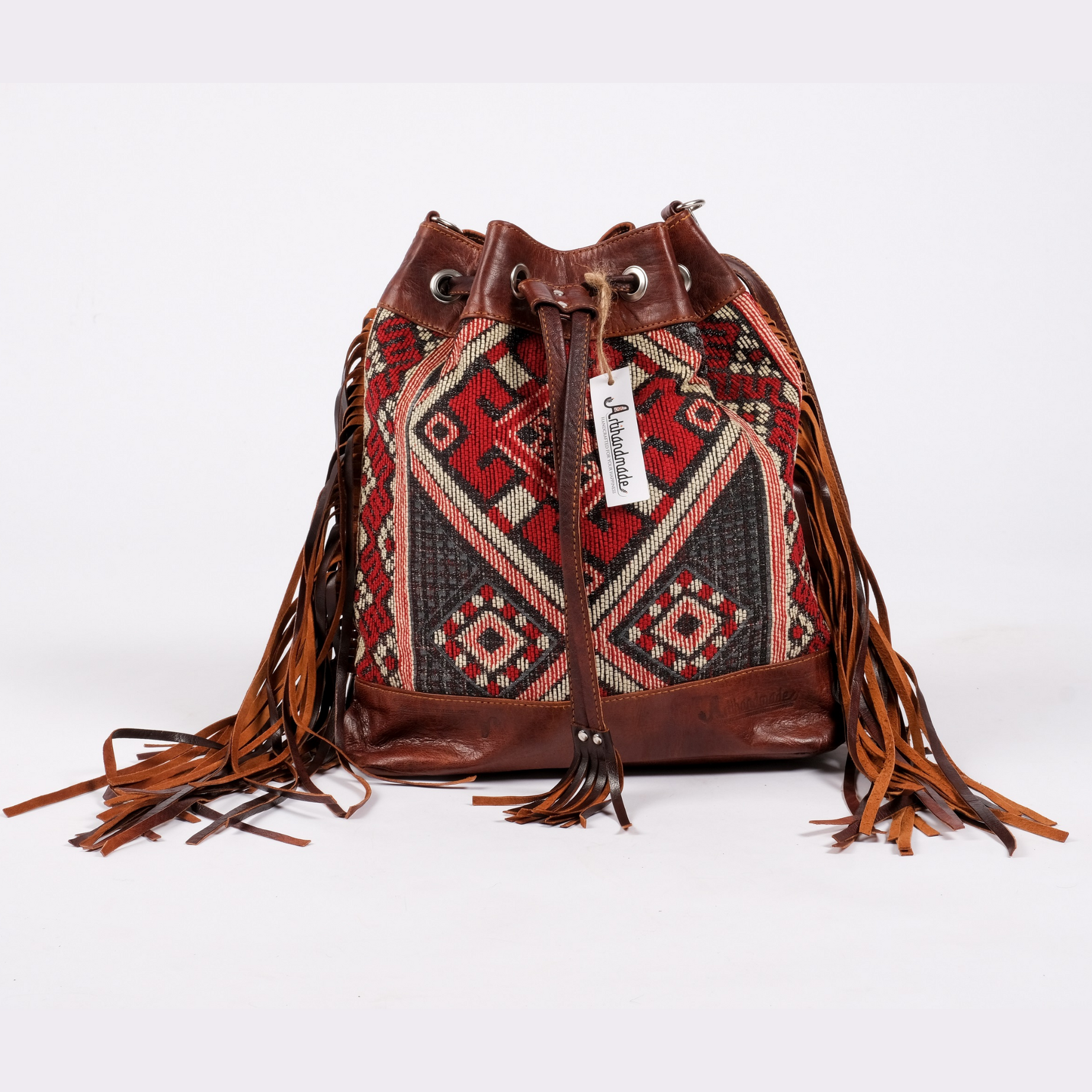 Premium Set of 4 Leather Kilim Bags - Unique and Stylish